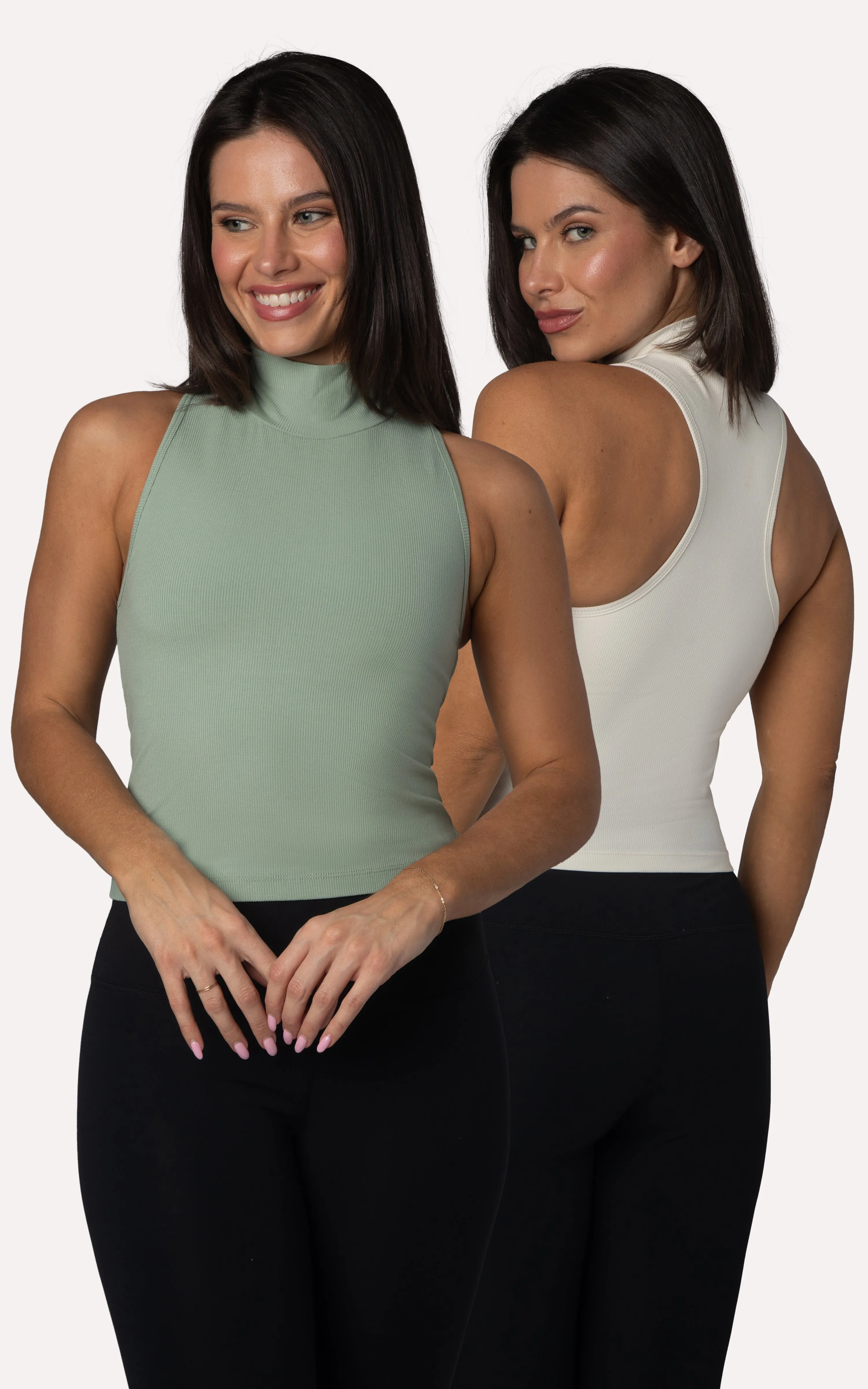 2 PK Mock Neck Tank Top