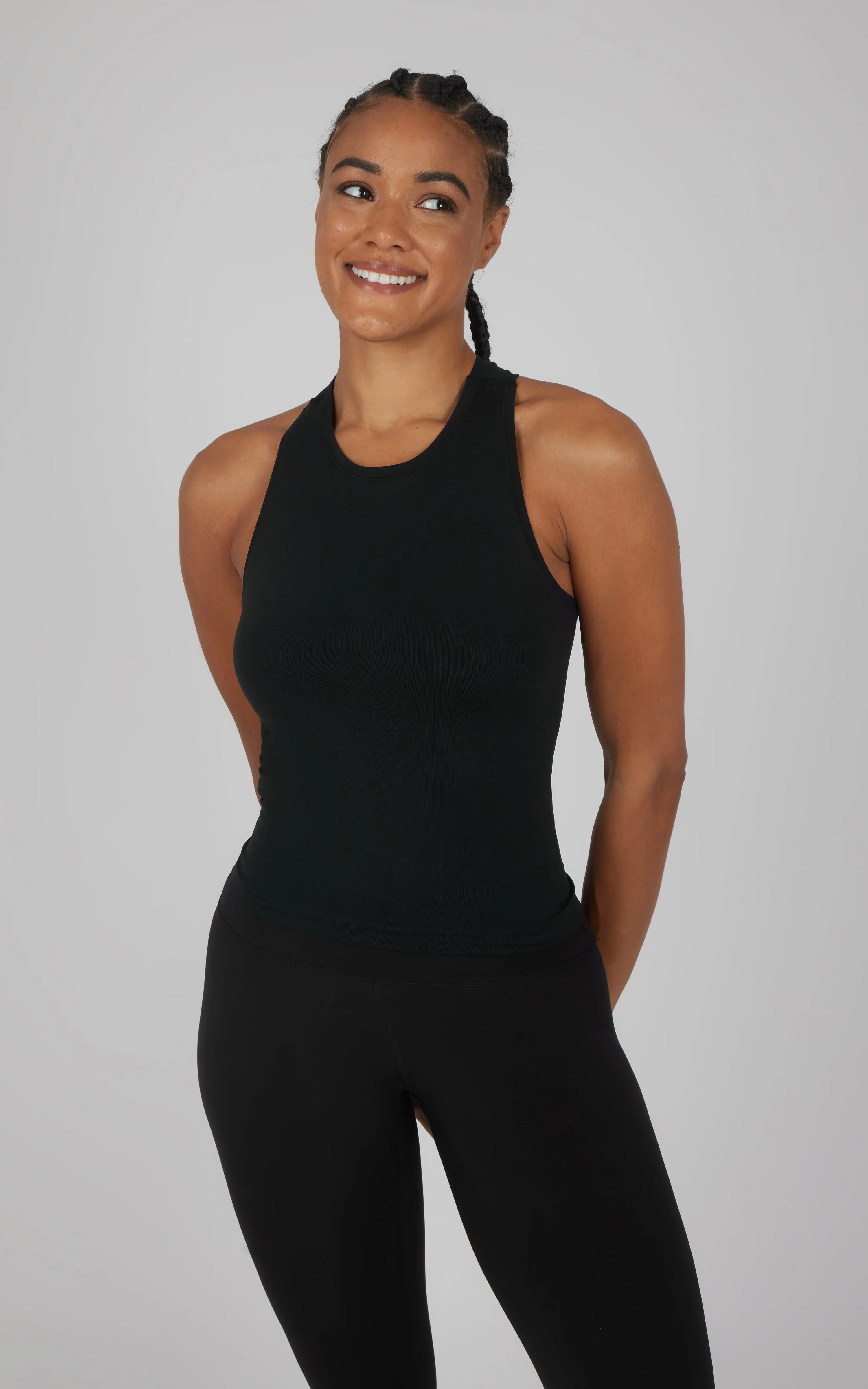 2 PK Seamless Racerback Tank Top with Built in Bra