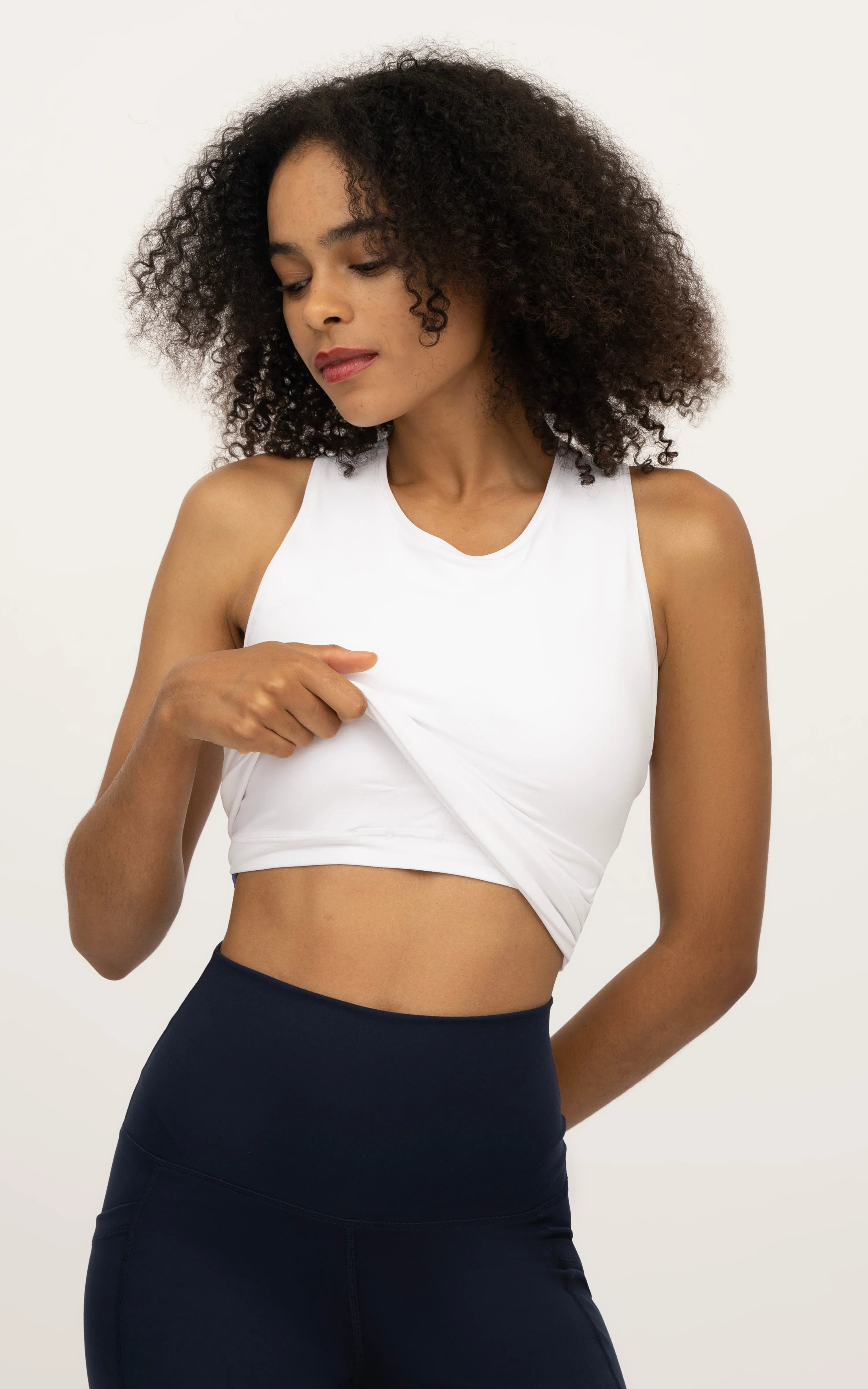 2 PK Seamless Racerback Tank Top with Built in Bra