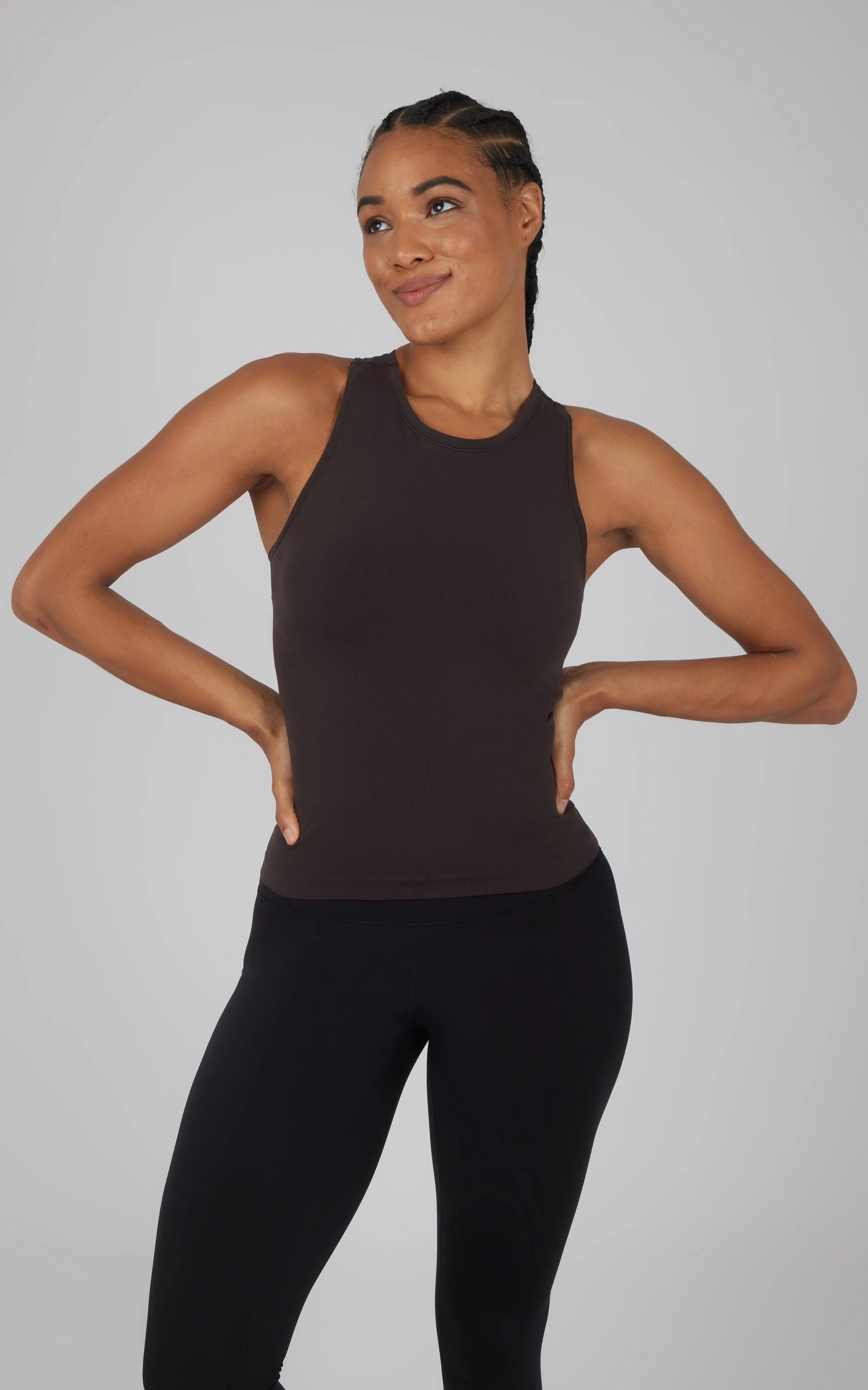 2 PK Seamless Racerback Tank Top with Built in Bra