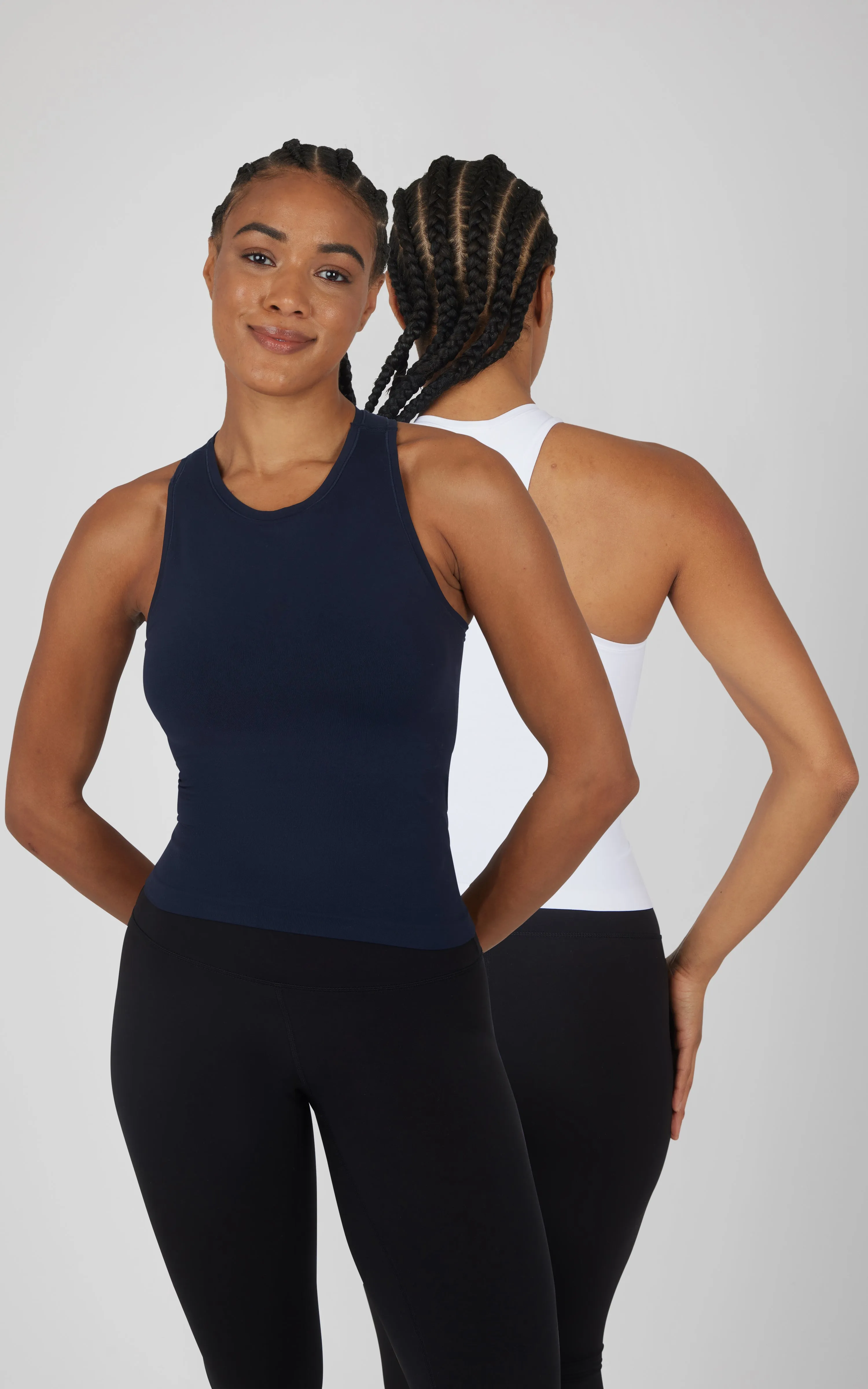 2 PK Seamless Racerback Tank Top with Built in Bra