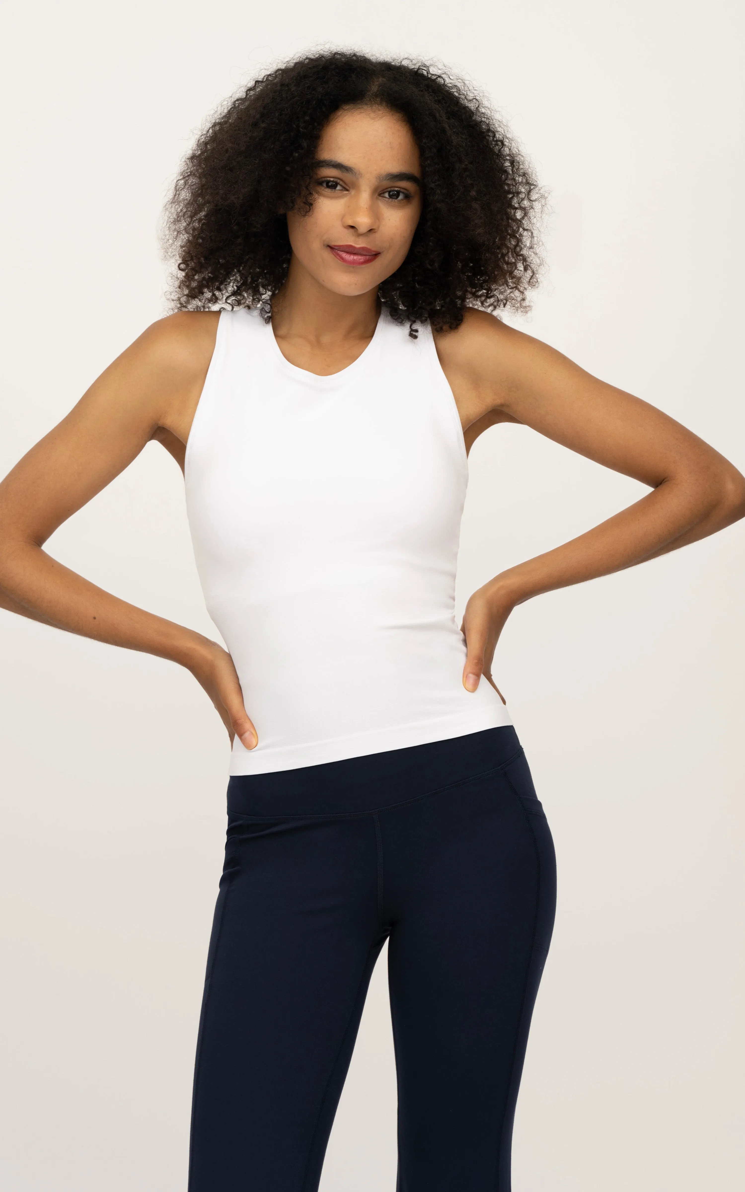 2 PK Seamless Racerback Tank Top with Built in Bra