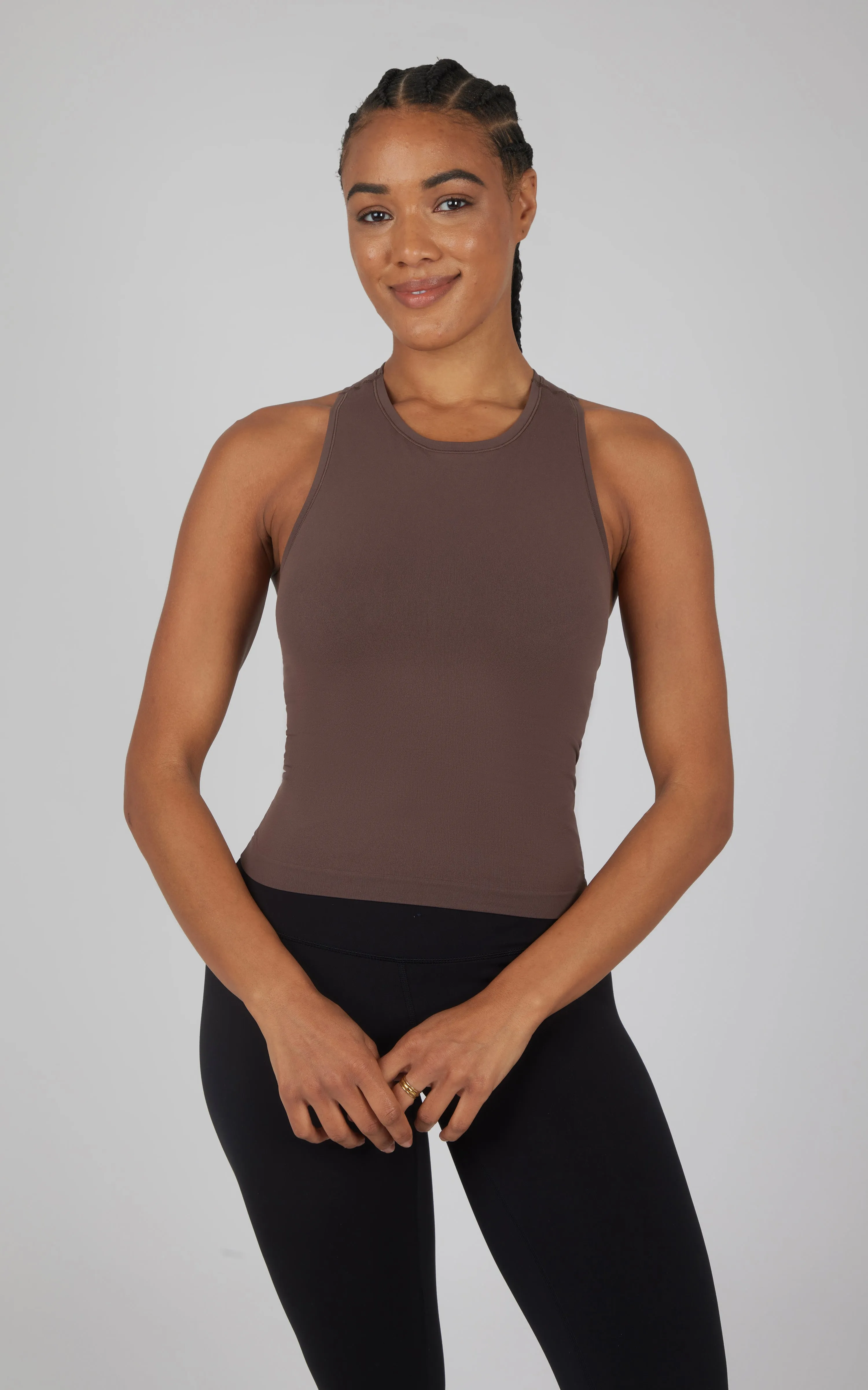 2 PK Seamless Racerback Tank Top with Built in Bra