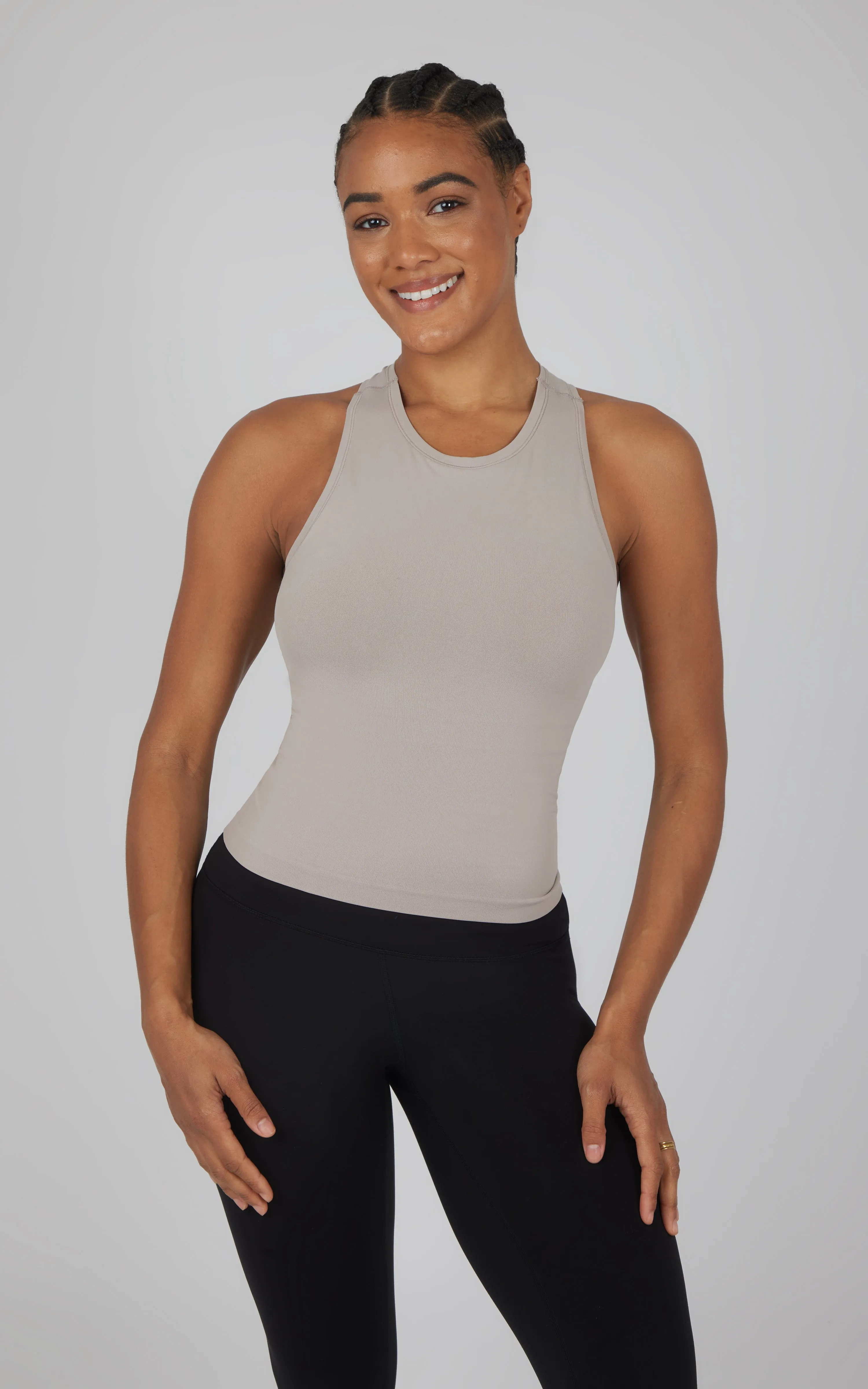 2 PK Seamless Racerback Tank Top with Built in Bra