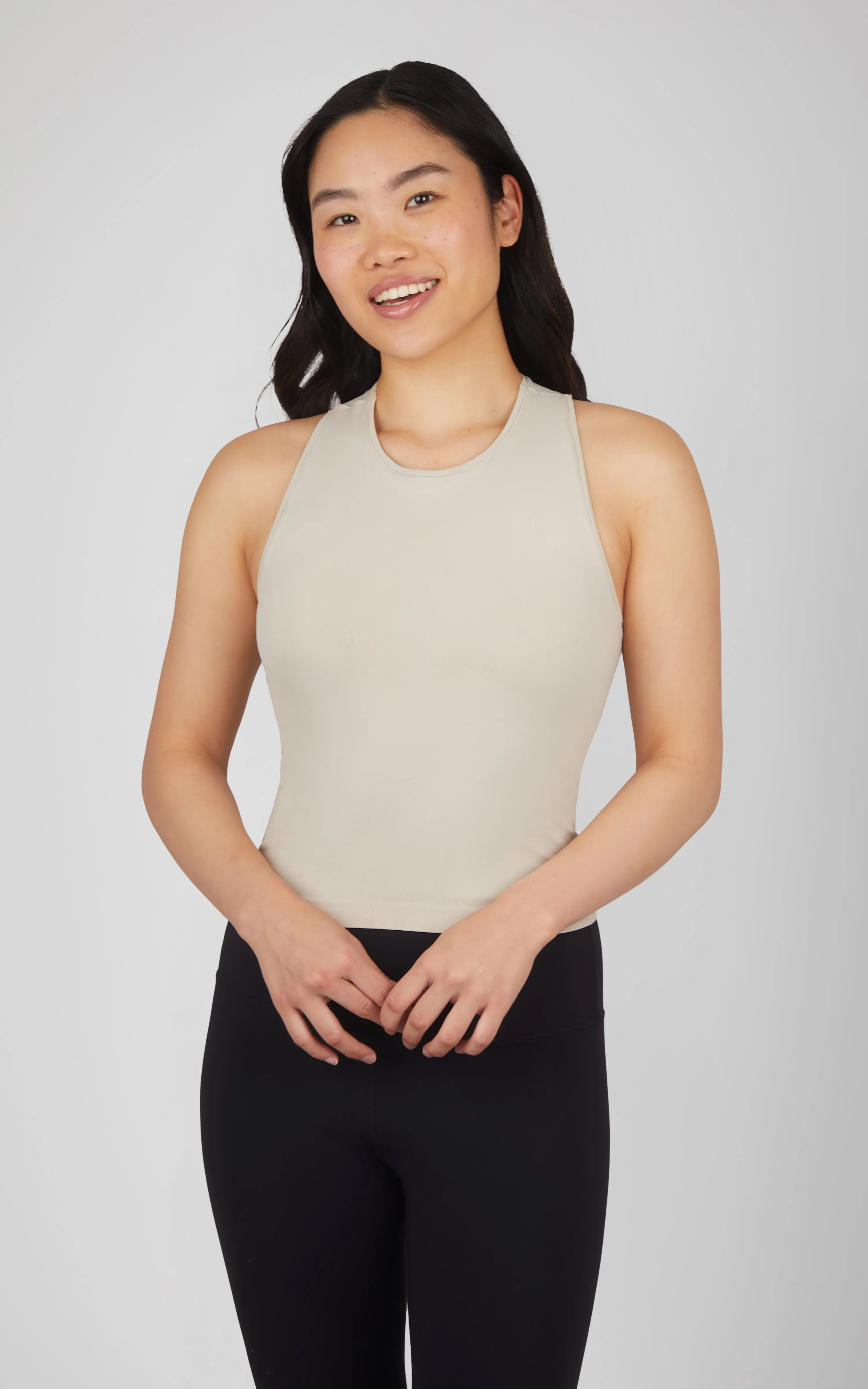2 PK Seamless Racerback Tank Top with Built in Bra