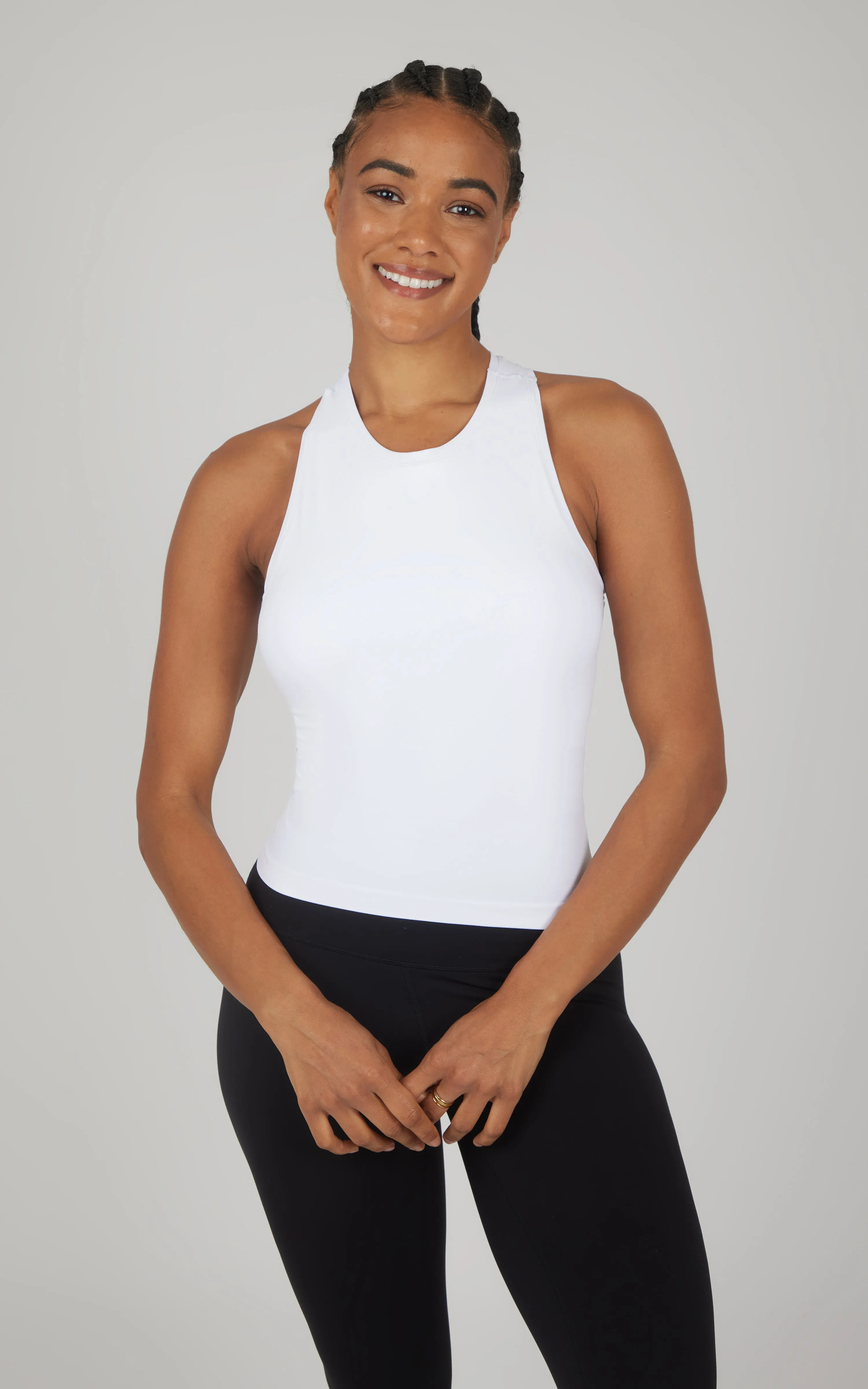 2 PK Seamless Racerback Tank Top with Built in Bra