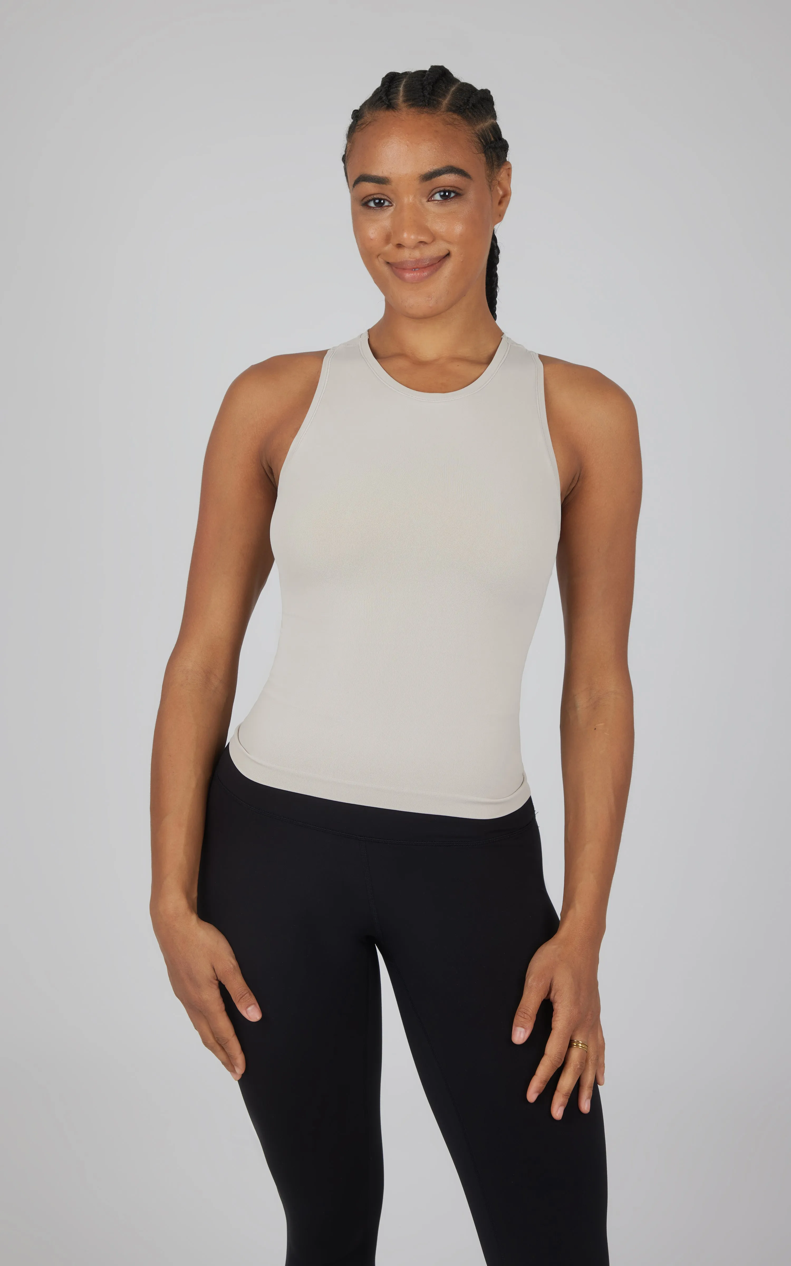 2 PK Seamless Racerback Tank Top with Built in Bra