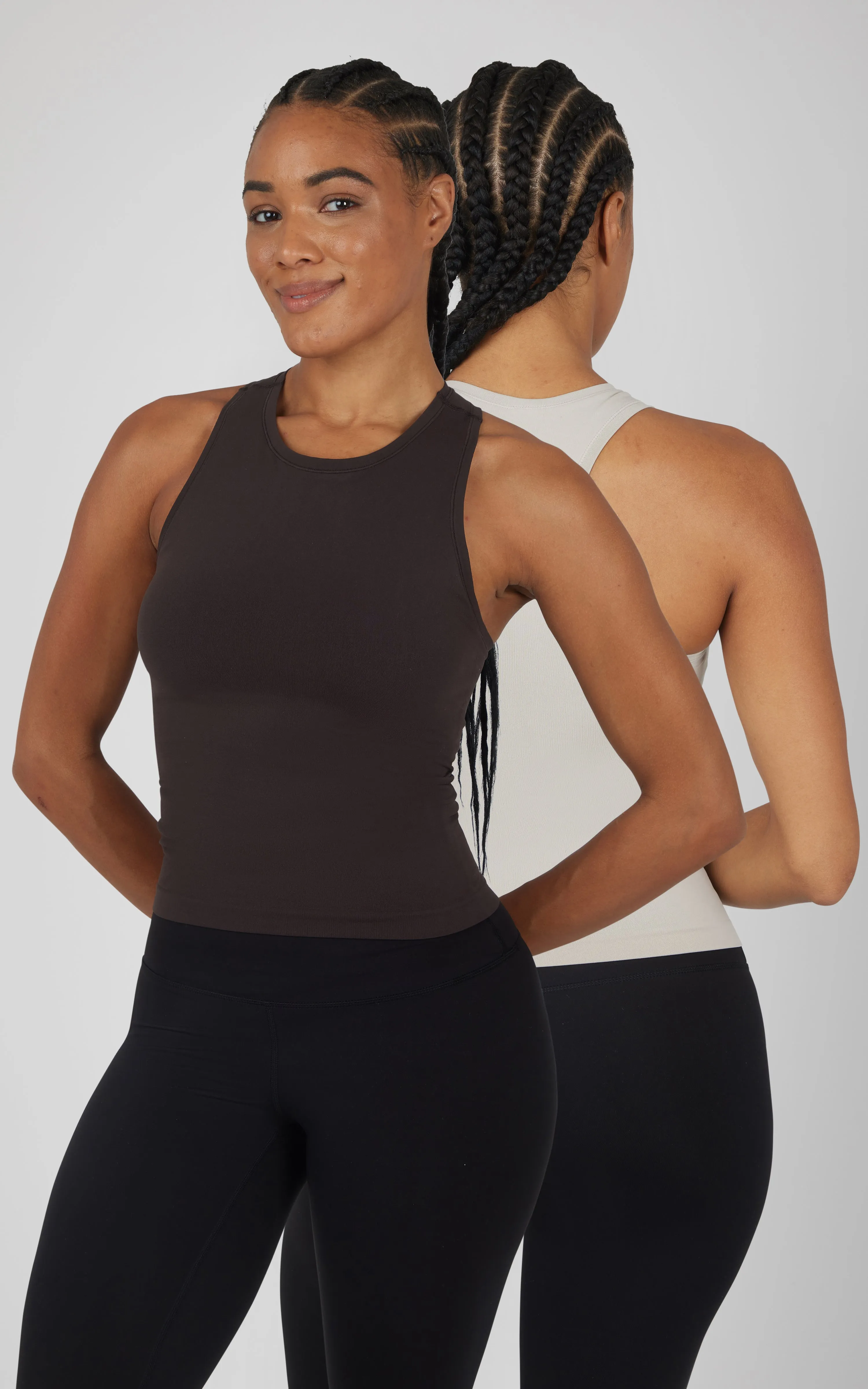 2 PK Seamless Racerback Tank Top with Built in Bra