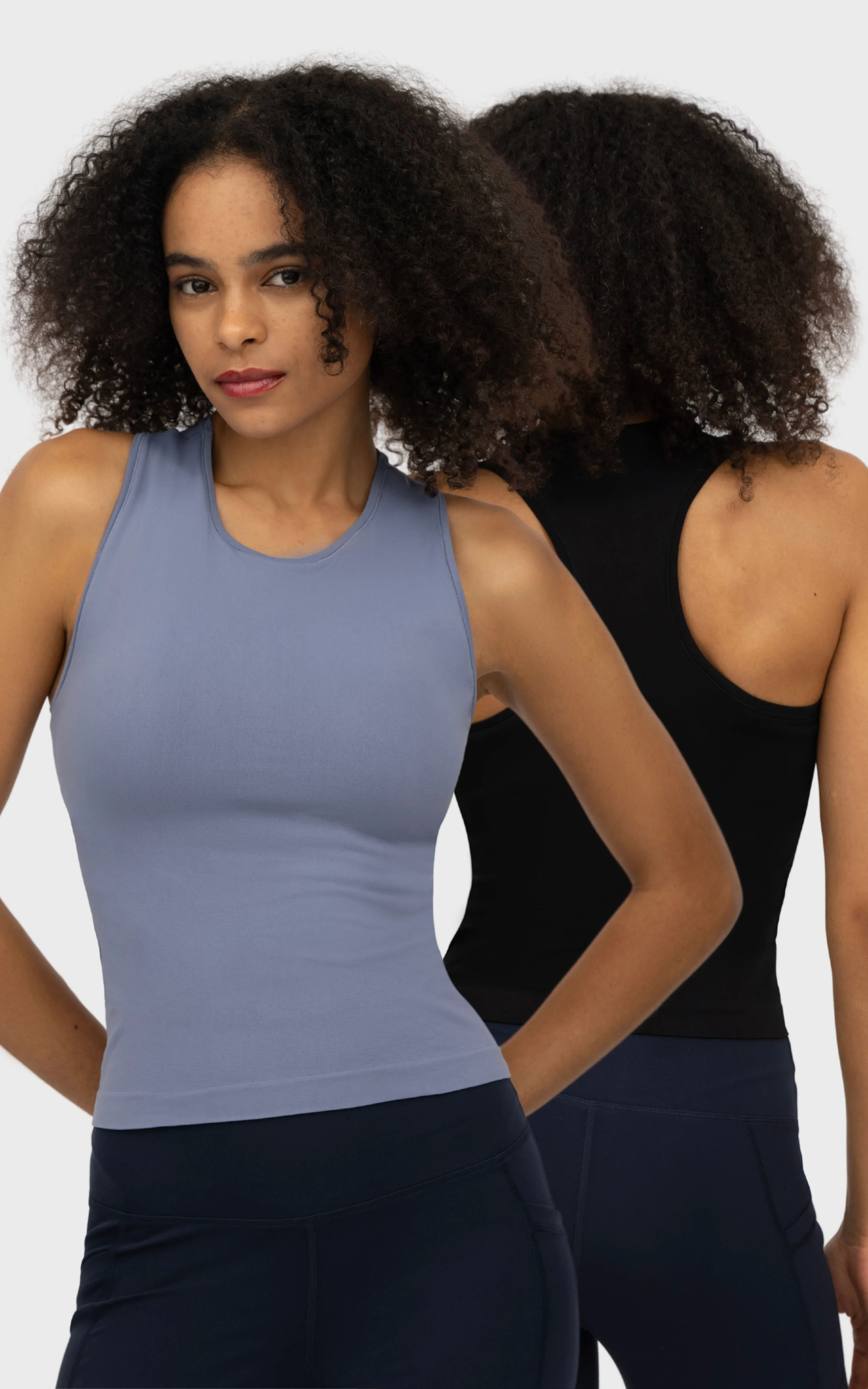 2 PK Seamless Racerback Tank Top with Built in Bra