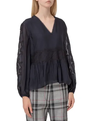 3.1 Phillip Lim Lace Embroidered V-Neck Top