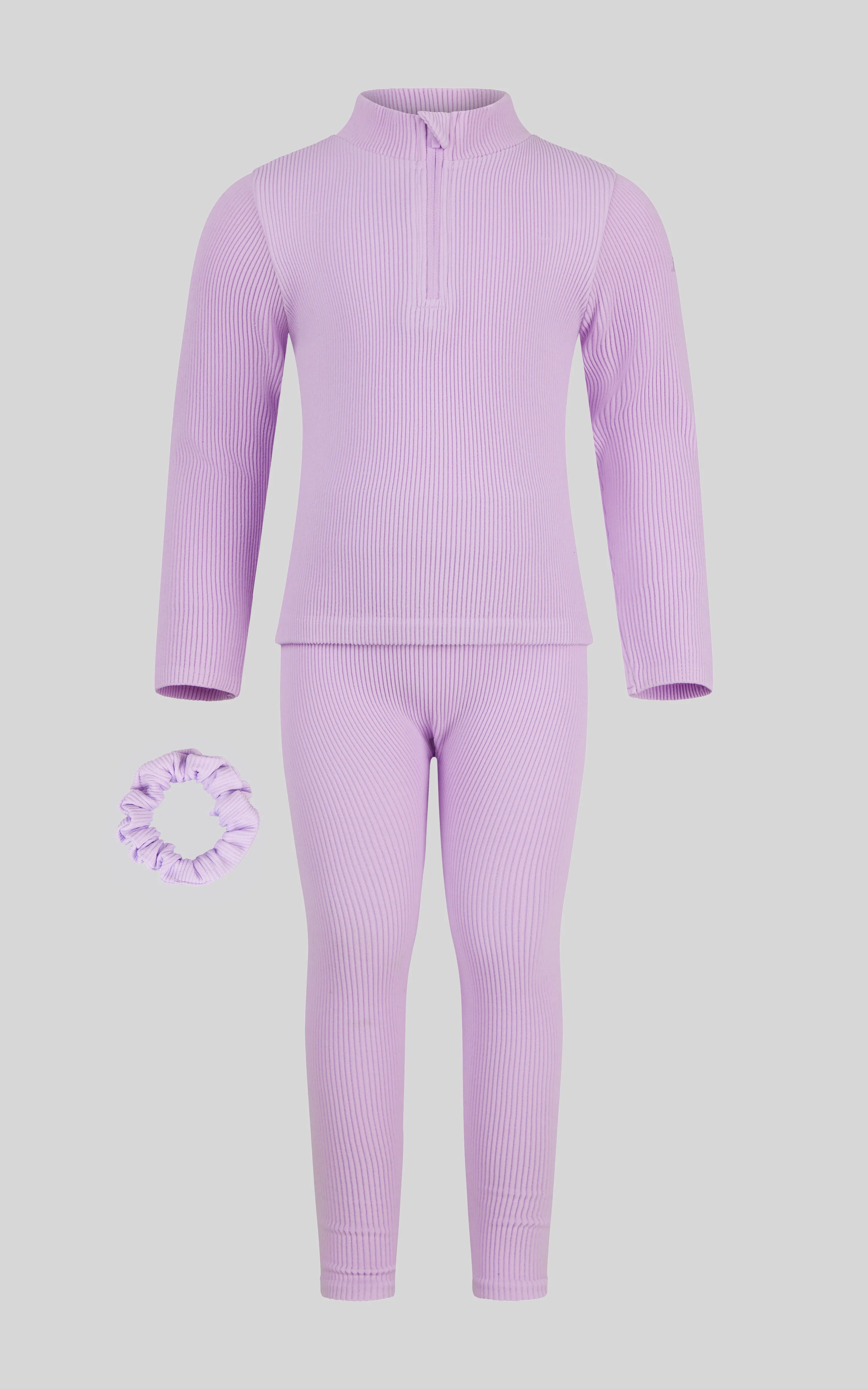 4-6x Girls 3 PC Half Zip Long Sleeve   Legging   Scrunchie Set