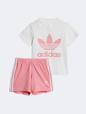Adidas Trefoil Infant-Girls Original Set White/Pink