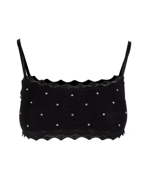 Alessandra Rich Crystal Embellished Crop Top