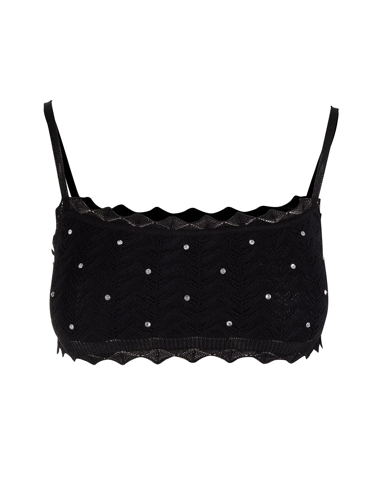 Alessandra Rich Crystal Embellished Crop Top