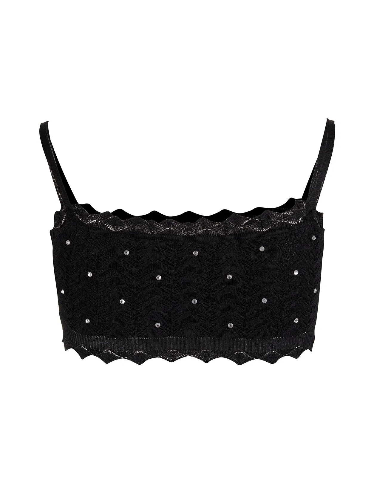 Alessandra Rich Crystal Embellished Crop Top