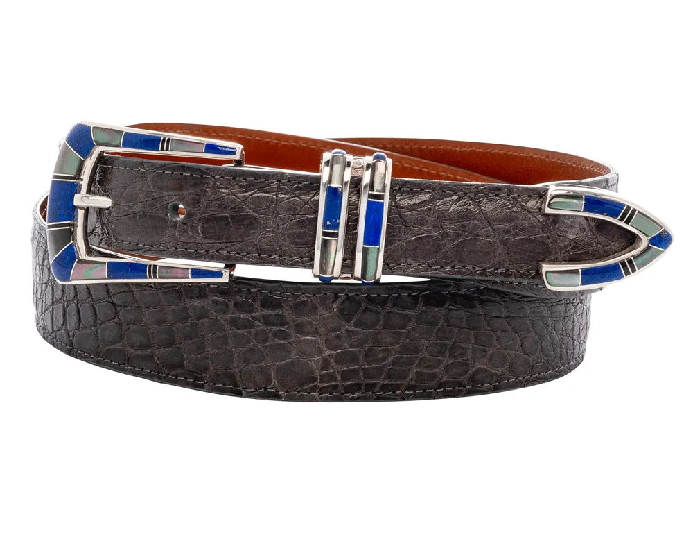 B G Mudd 509 Lapis, Grey MOP & Onyx Buckle Set 1.0