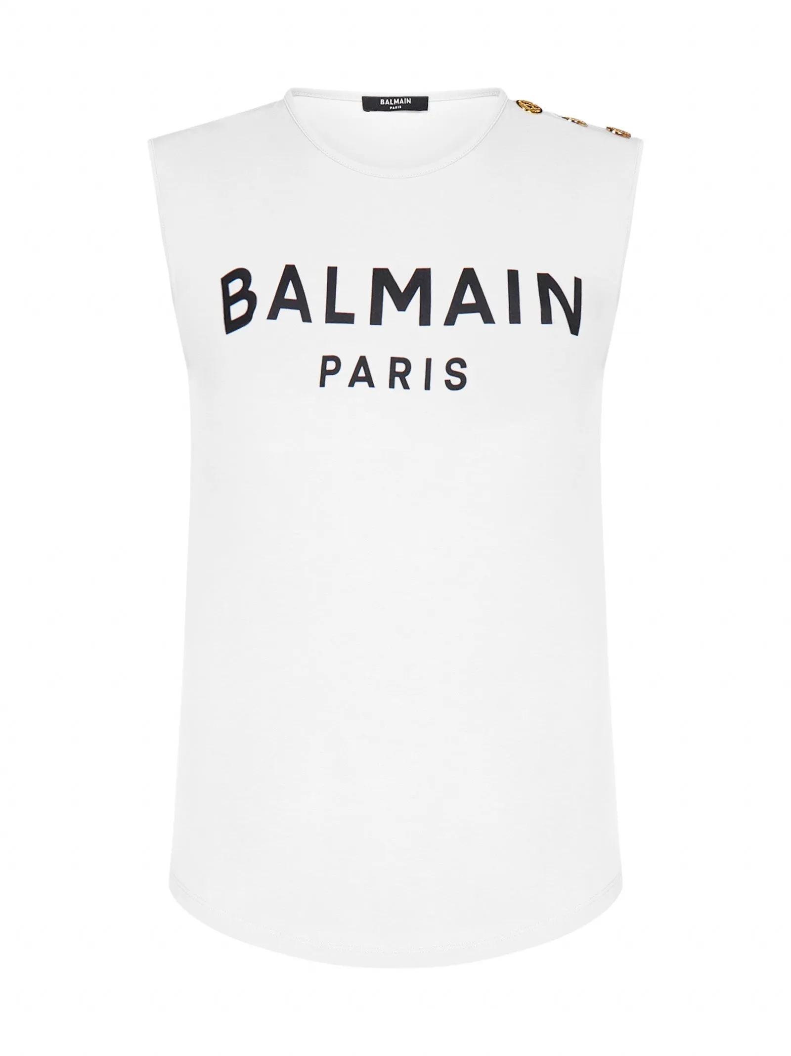Balmain Logo Printed Crewneck Tank Top