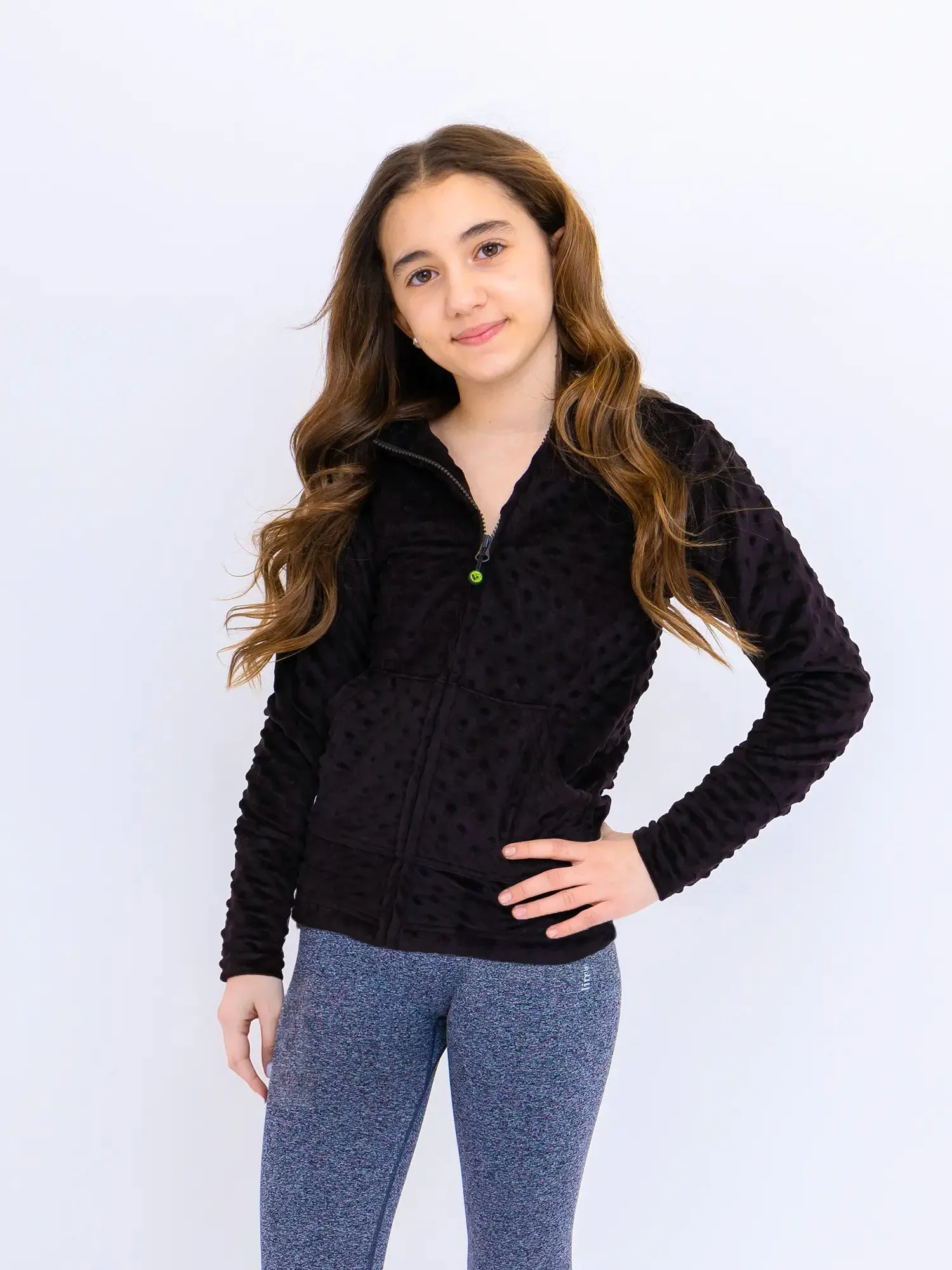 Black Minky Zip Hoodie and Leggings Gift Set
