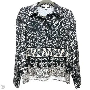 Blouse Long Sleeve By Chelsea And Violet In Black & Cream, Size: Xs