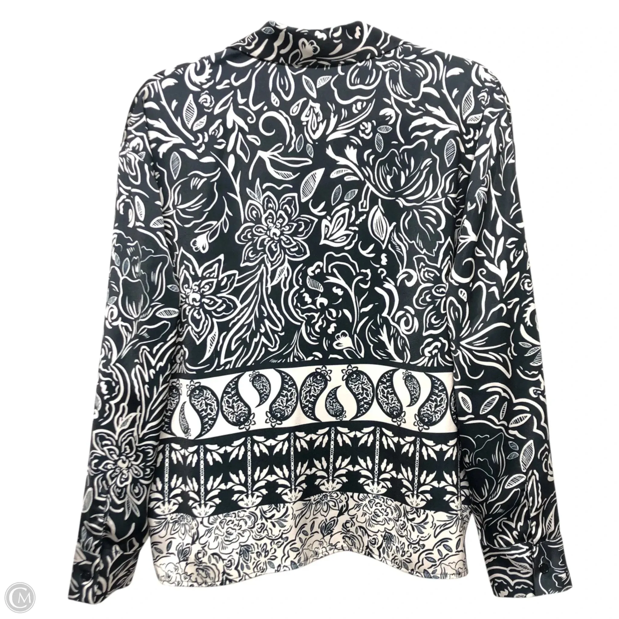 Blouse Long Sleeve By Chelsea And Violet In Black & Cream, Size: Xs