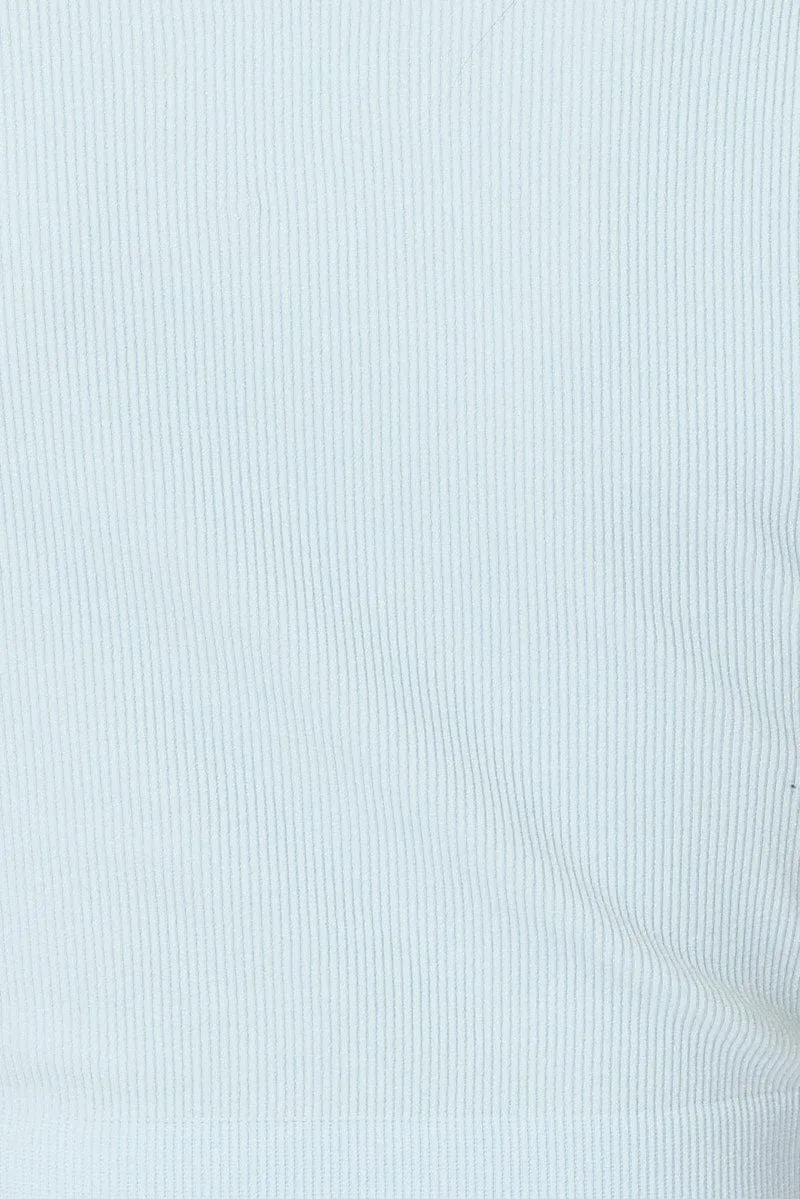 Blue Seamless Top Short Sleeve