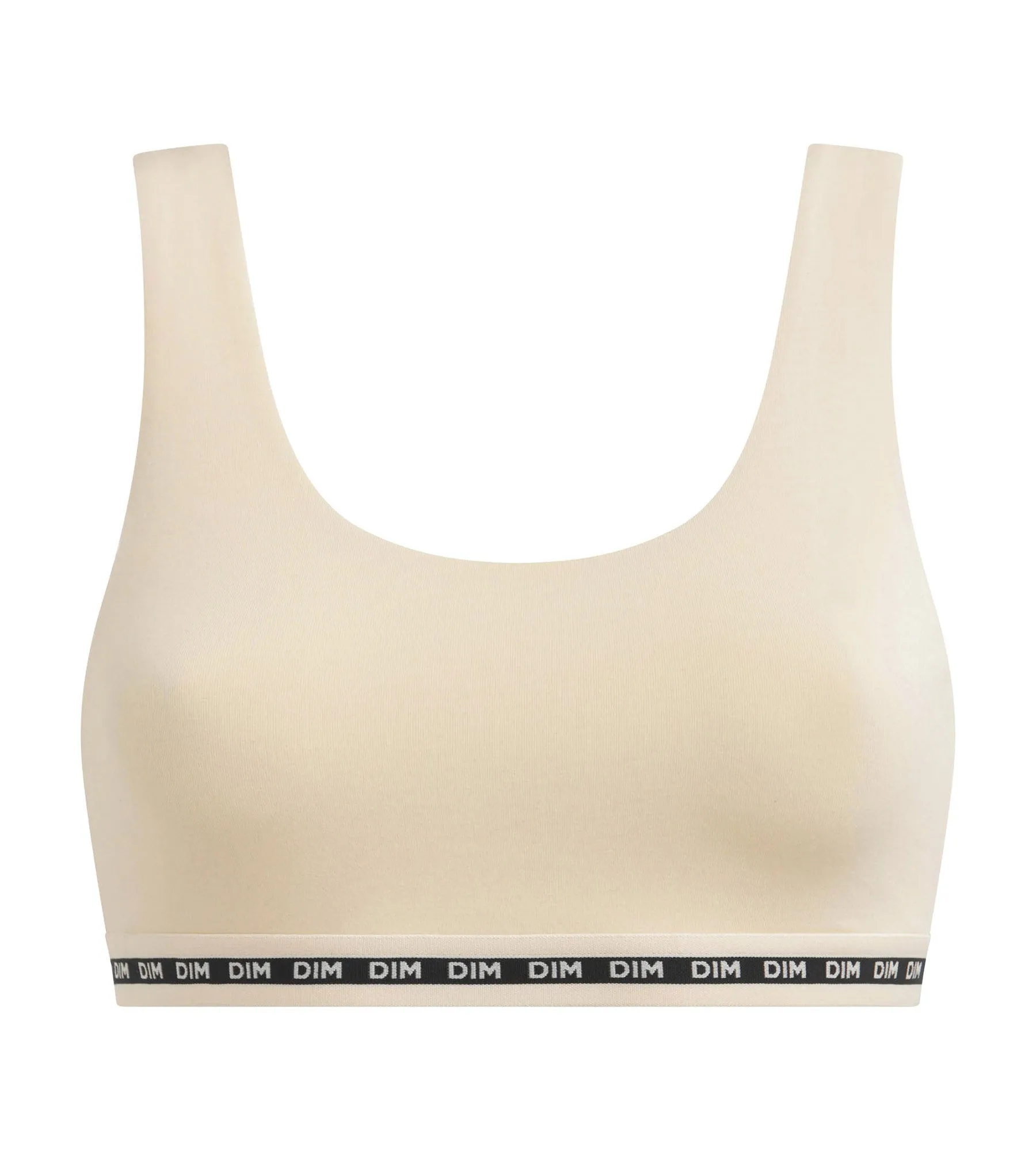 Brassière crop top Beige sans armature en modal polyamide Dim Icons Seamless