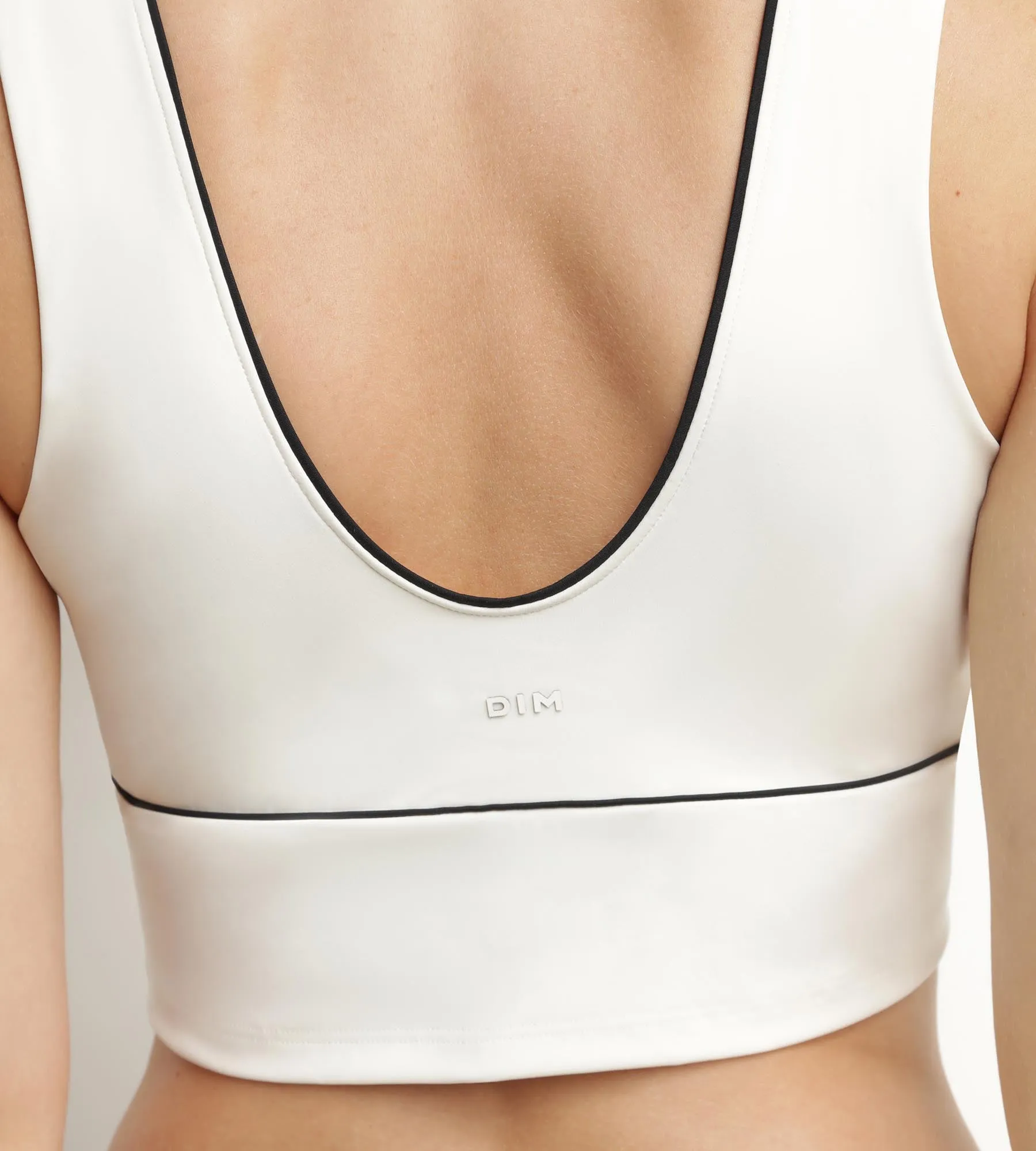 Brassière longue en microfibre sculptante Écru Dim Move
