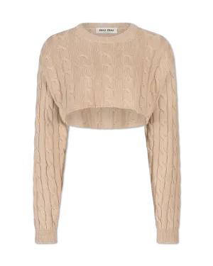 Cashmere Trecce Crop Top Sweater