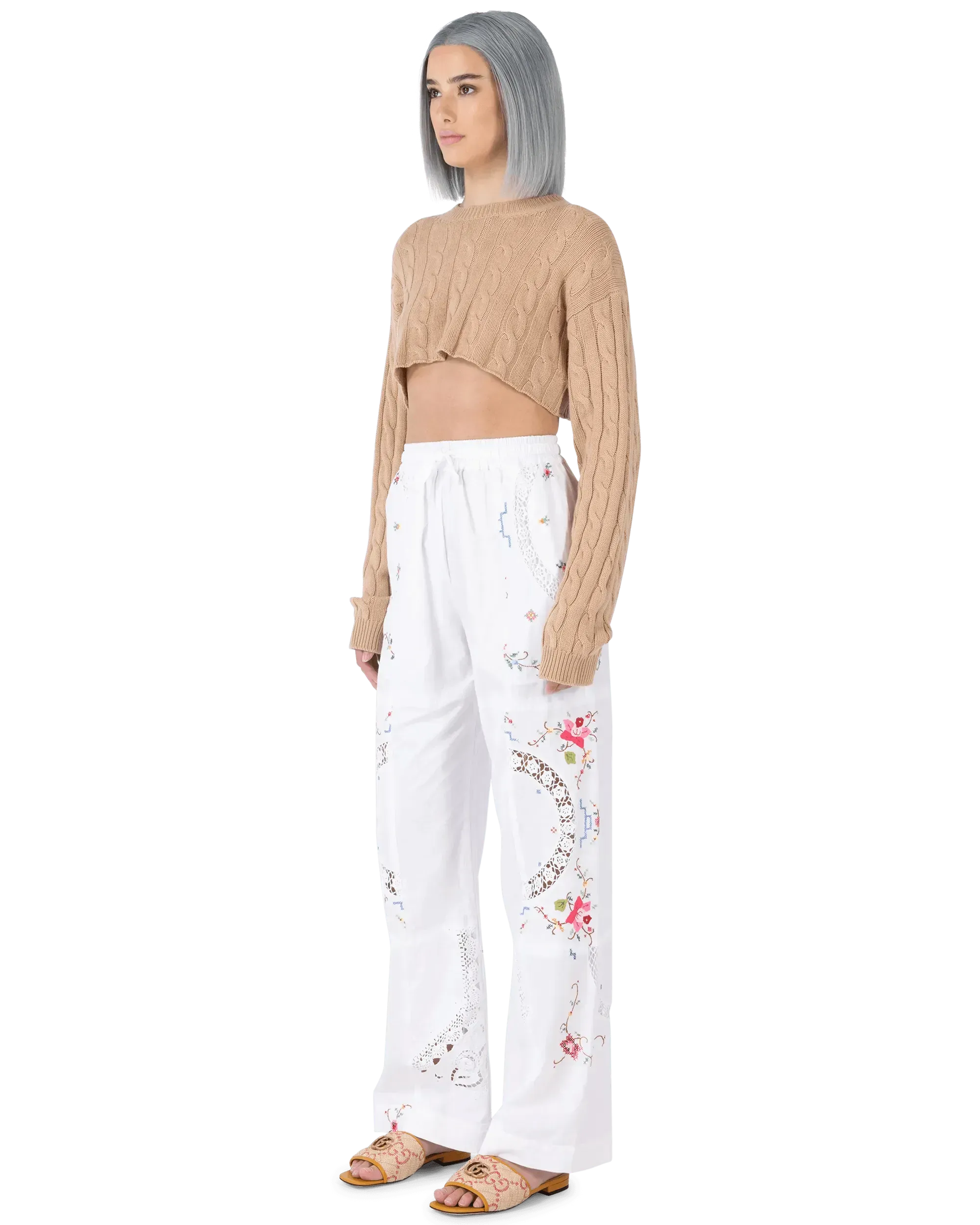 Cashmere Trecce Crop Top Sweater