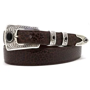 Chacon Pagosa Feather Engraved w/ Onyx Buckle Set 1.0