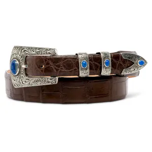 Chacon Pagosa Fine Engraved w/ Lapis Buckle Set 1.0