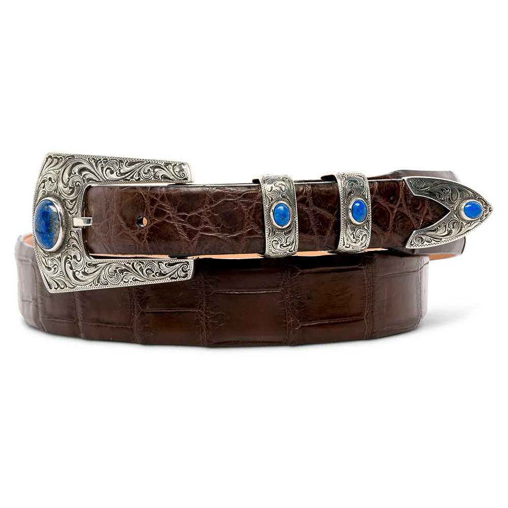 Chacon Pagosa Fine Engraved w/ Lapis Buckle Set 1.0