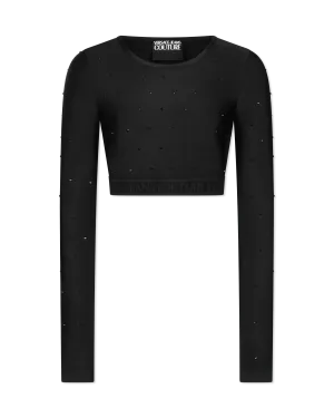 Crystal Embellished Crop Top