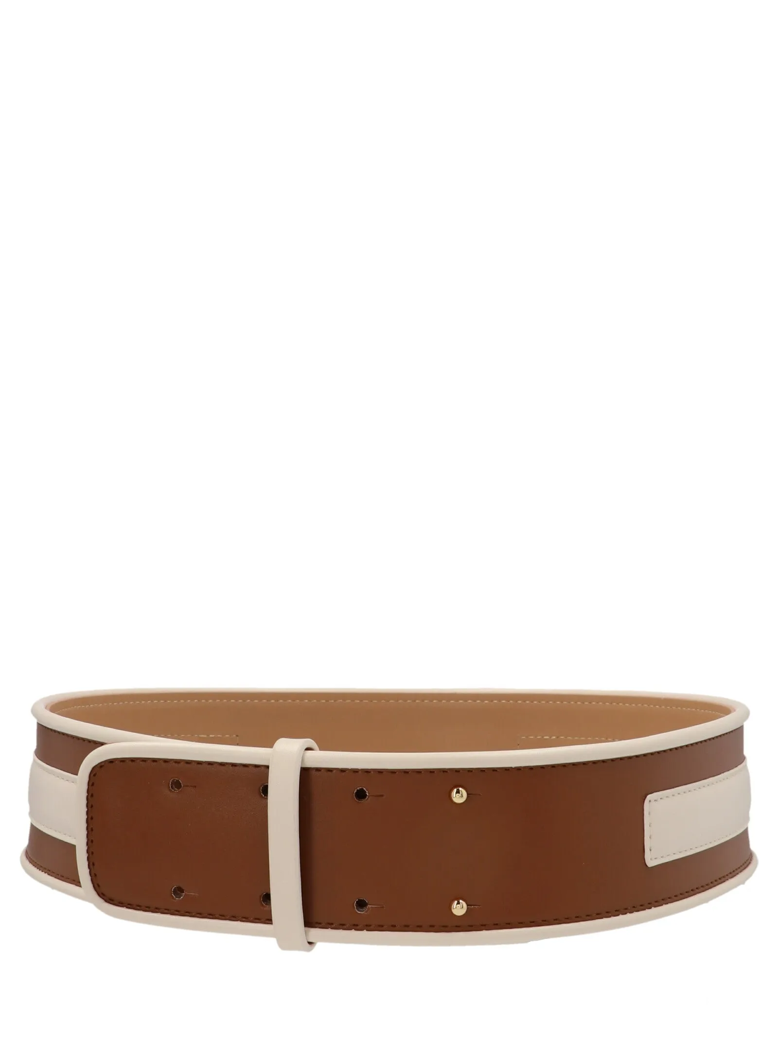 Elisabetta Franchi Logo Padlock High Waist Belt