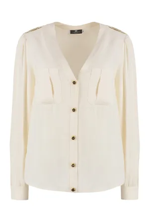 Elisabetta Franchi V-Neck Buttoned Shirt