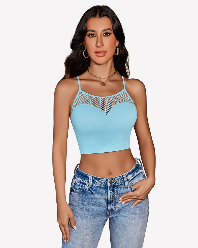 Fishnet Crop Tops Y2k Bralette