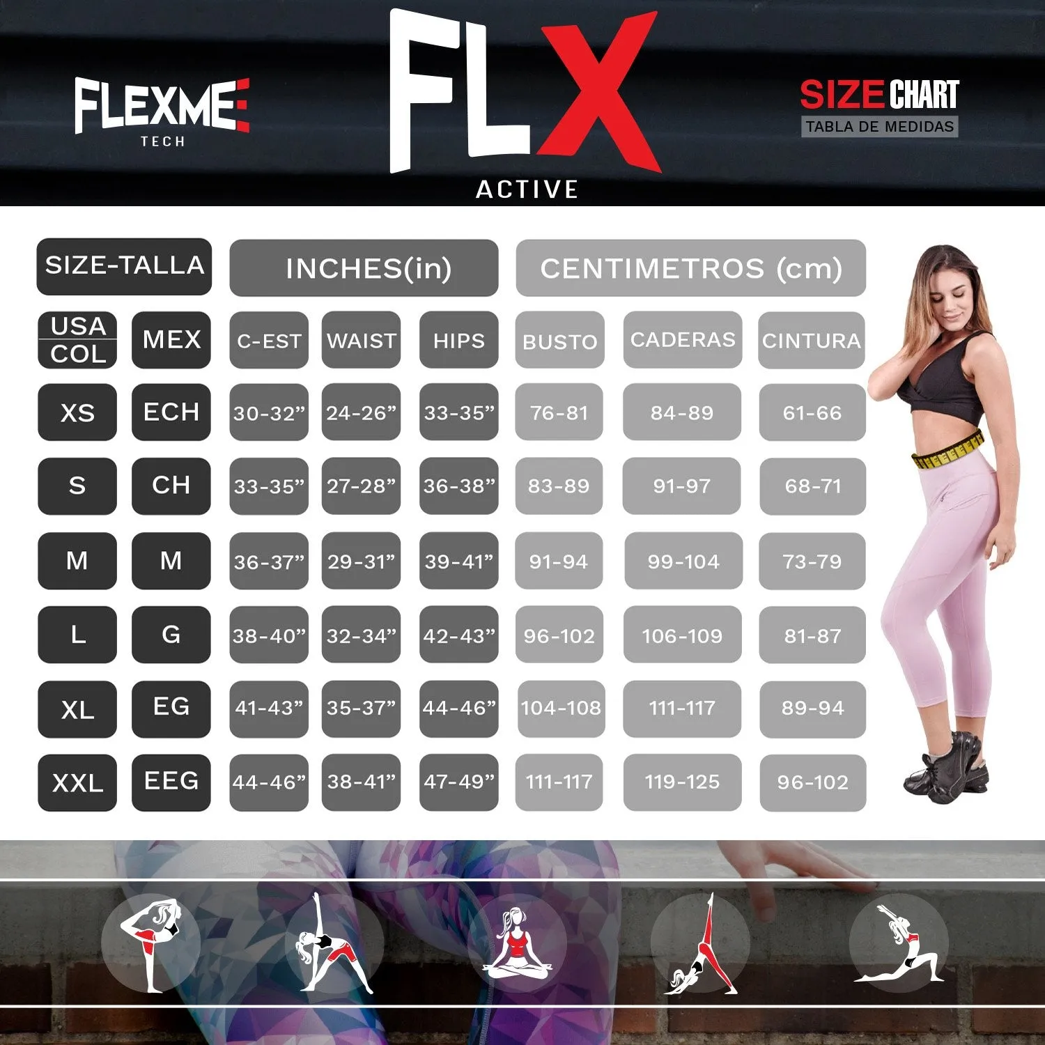 FLEXMEE 946068 | Fractals Sublimated Mid Rise Sports Leggings | Microfiber