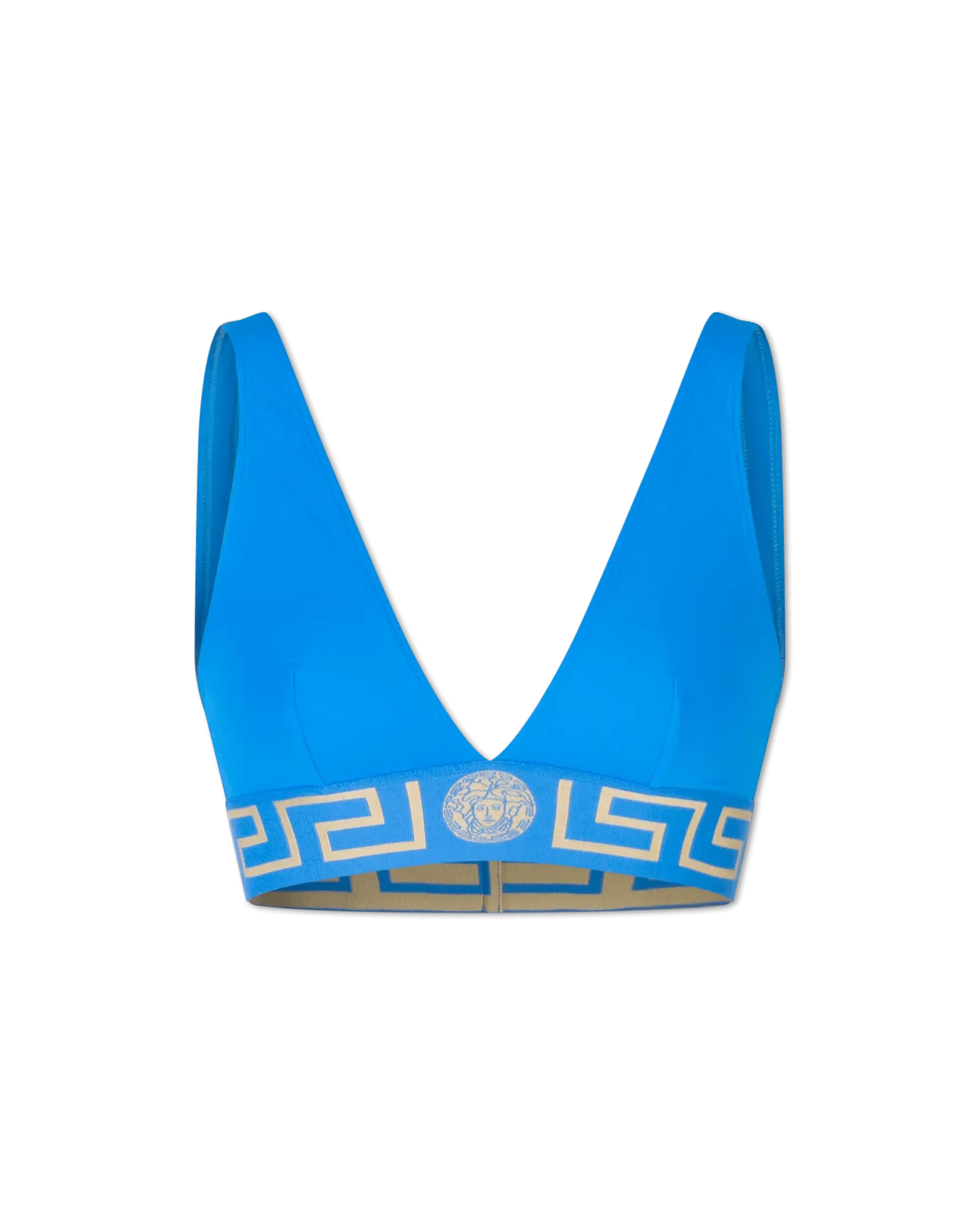 Greek Key V-Neck Bikini Top