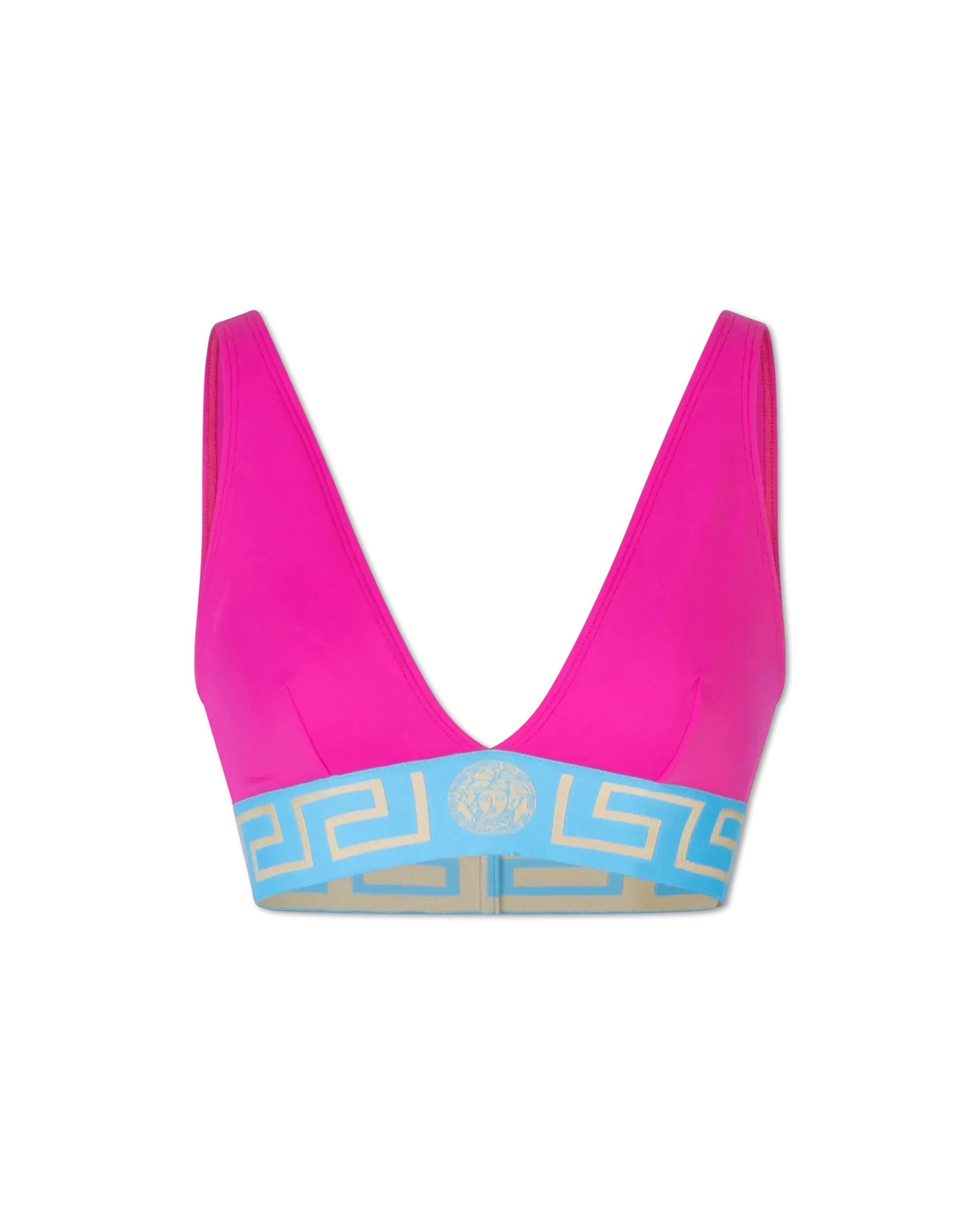 Greek Key V-Neck Bikini Top