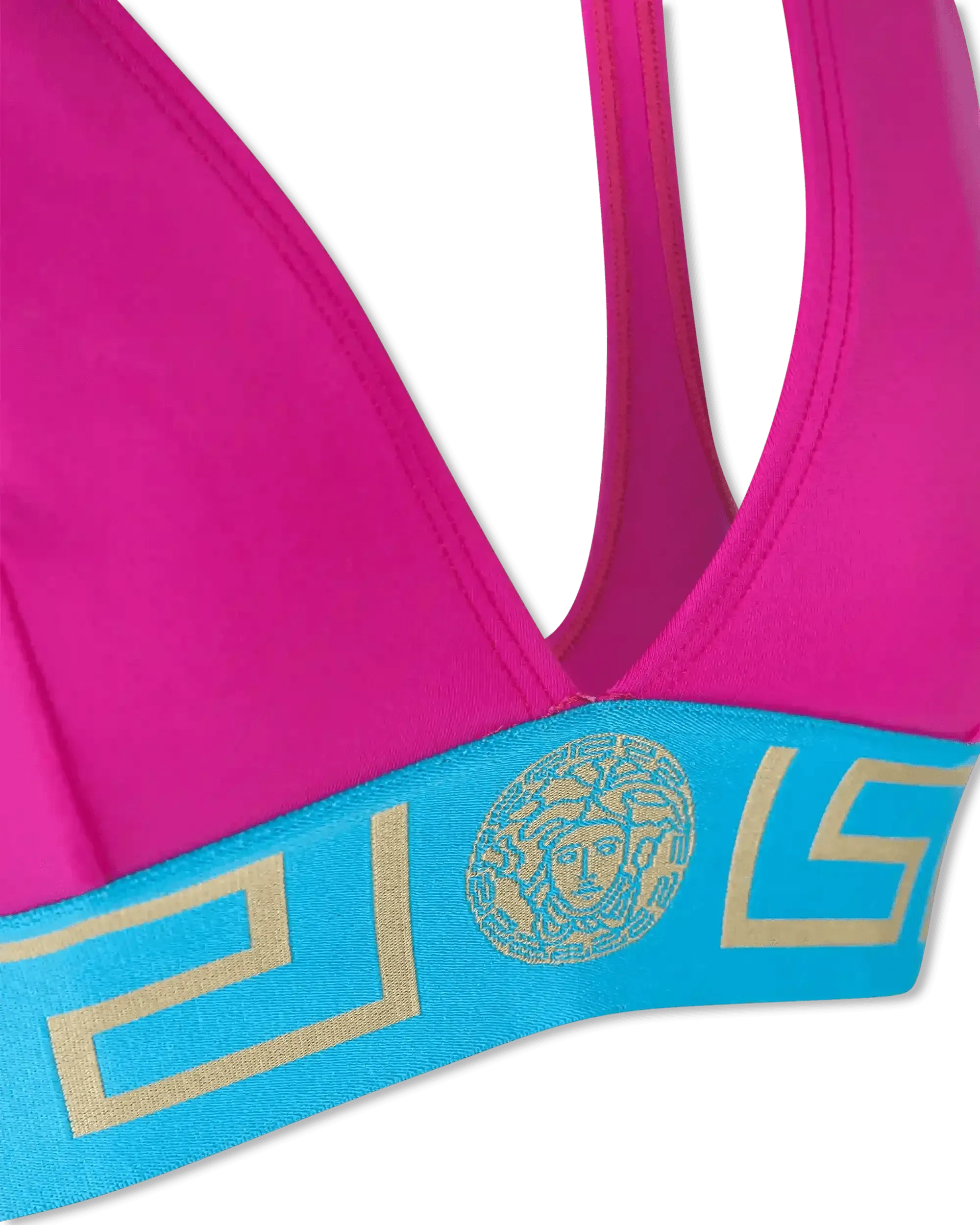 Greek Key V-Neck Bikini Top
