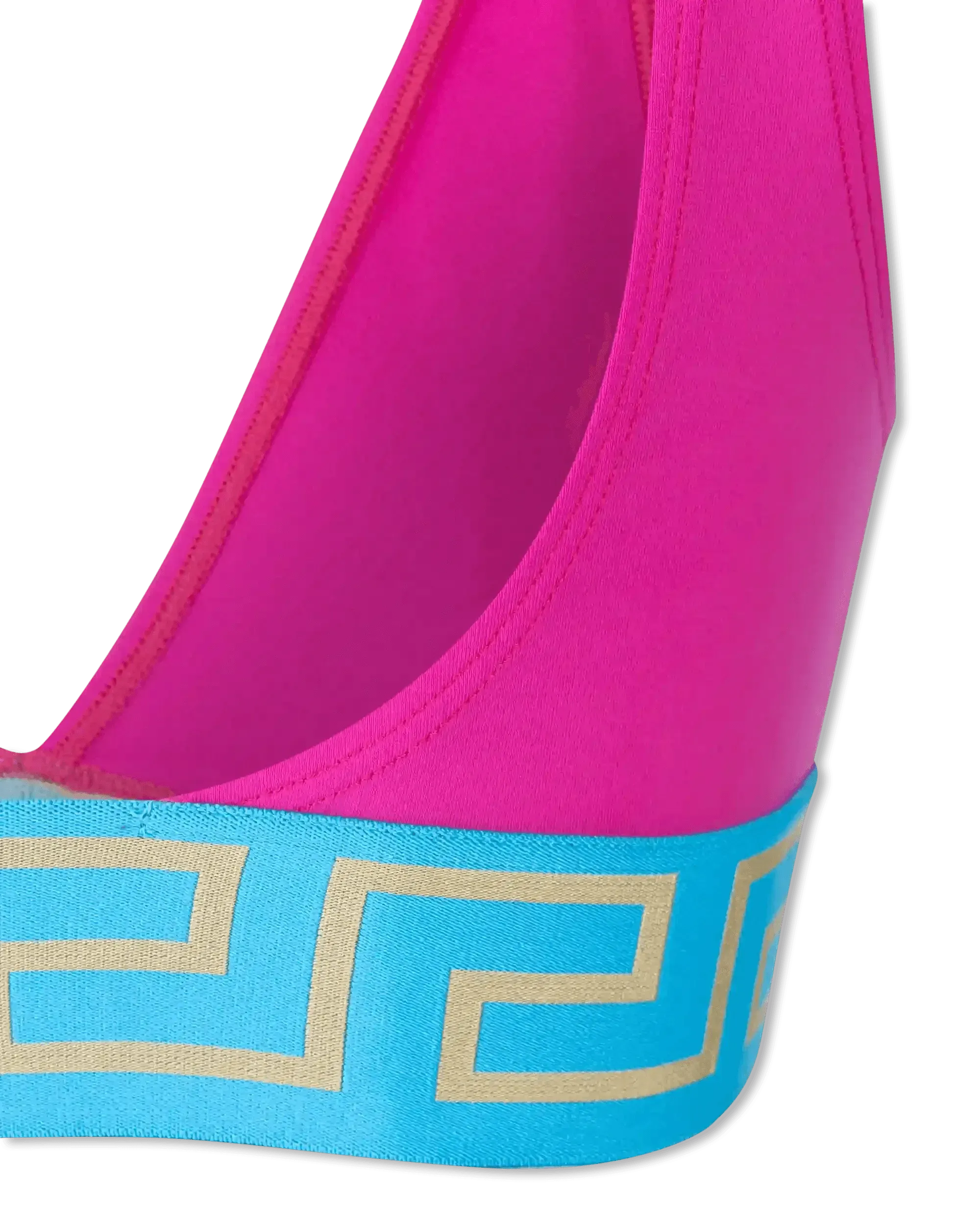 Greek Key V-Neck Bikini Top