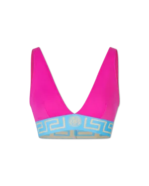 Greek Key V-Neck Bikini Top