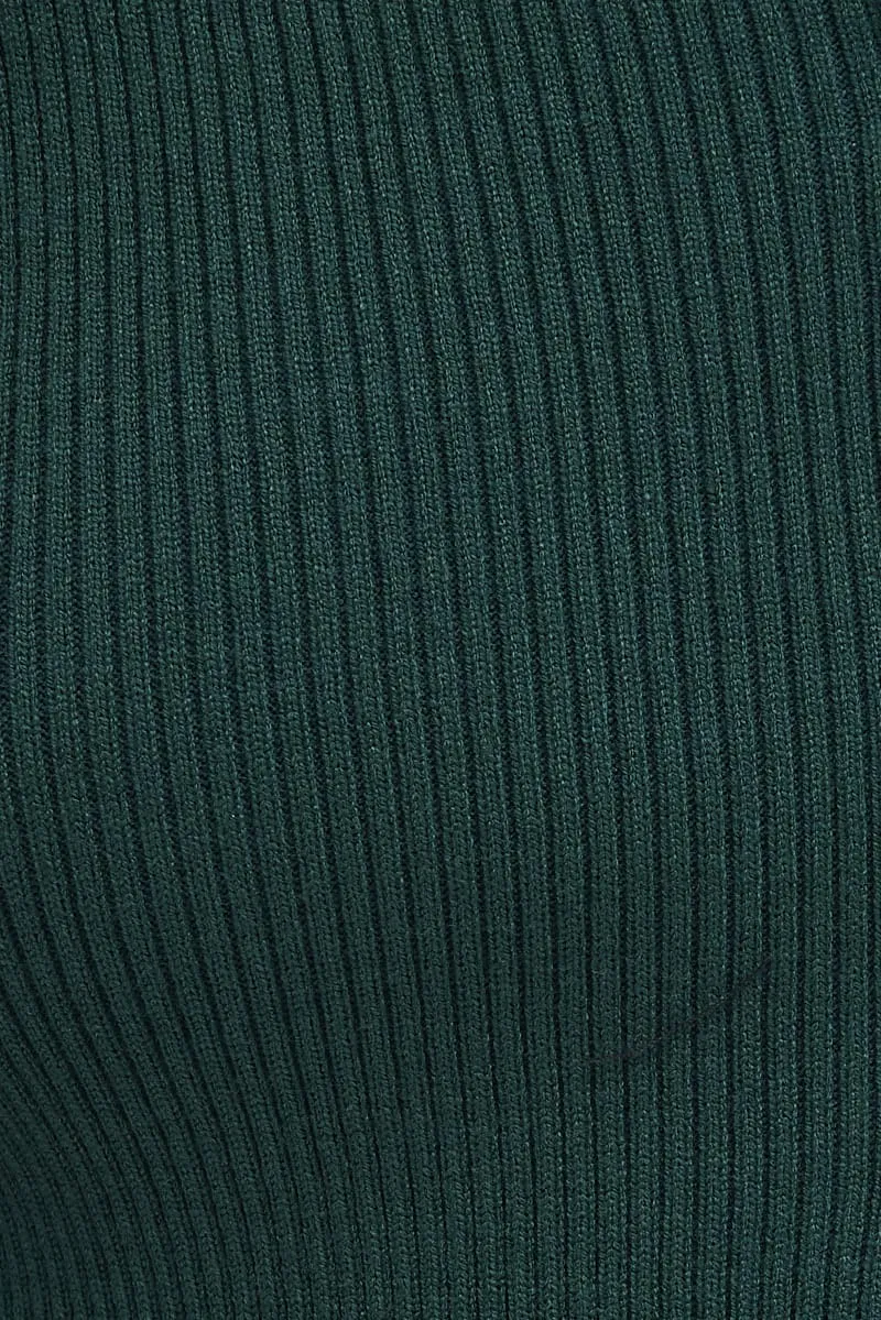 Green Knit Cardigan Zip up