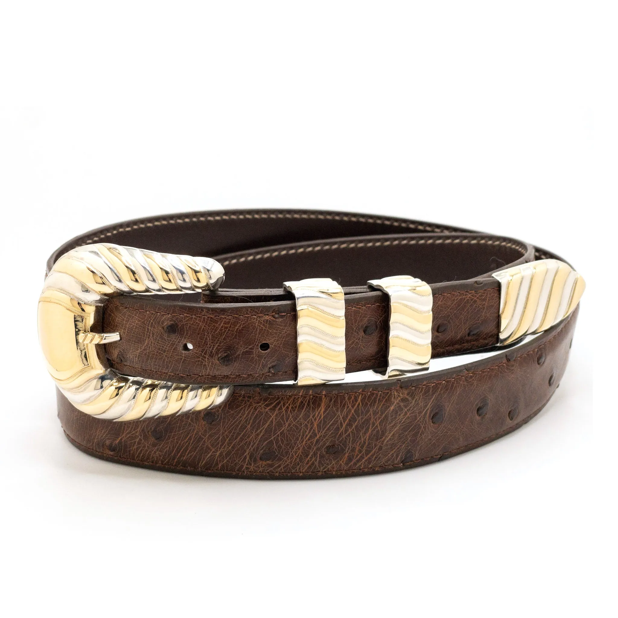 Herb Gansheimer Heritage w/ 14k Gold Stripes Belt Buckle Set 1.0