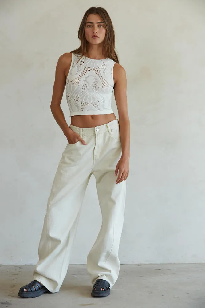 JACQUARD FISHNET TANK