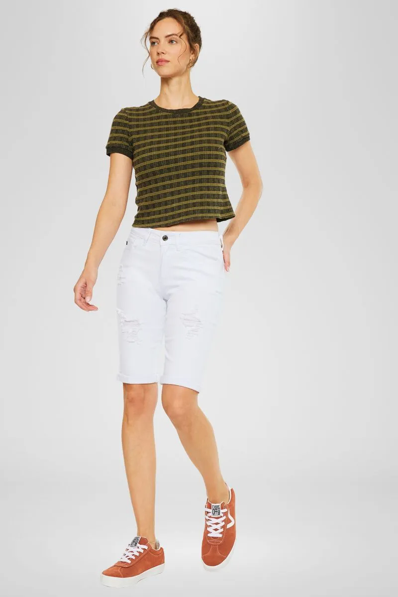 Jade Mid Rise Bermuda Shorts
