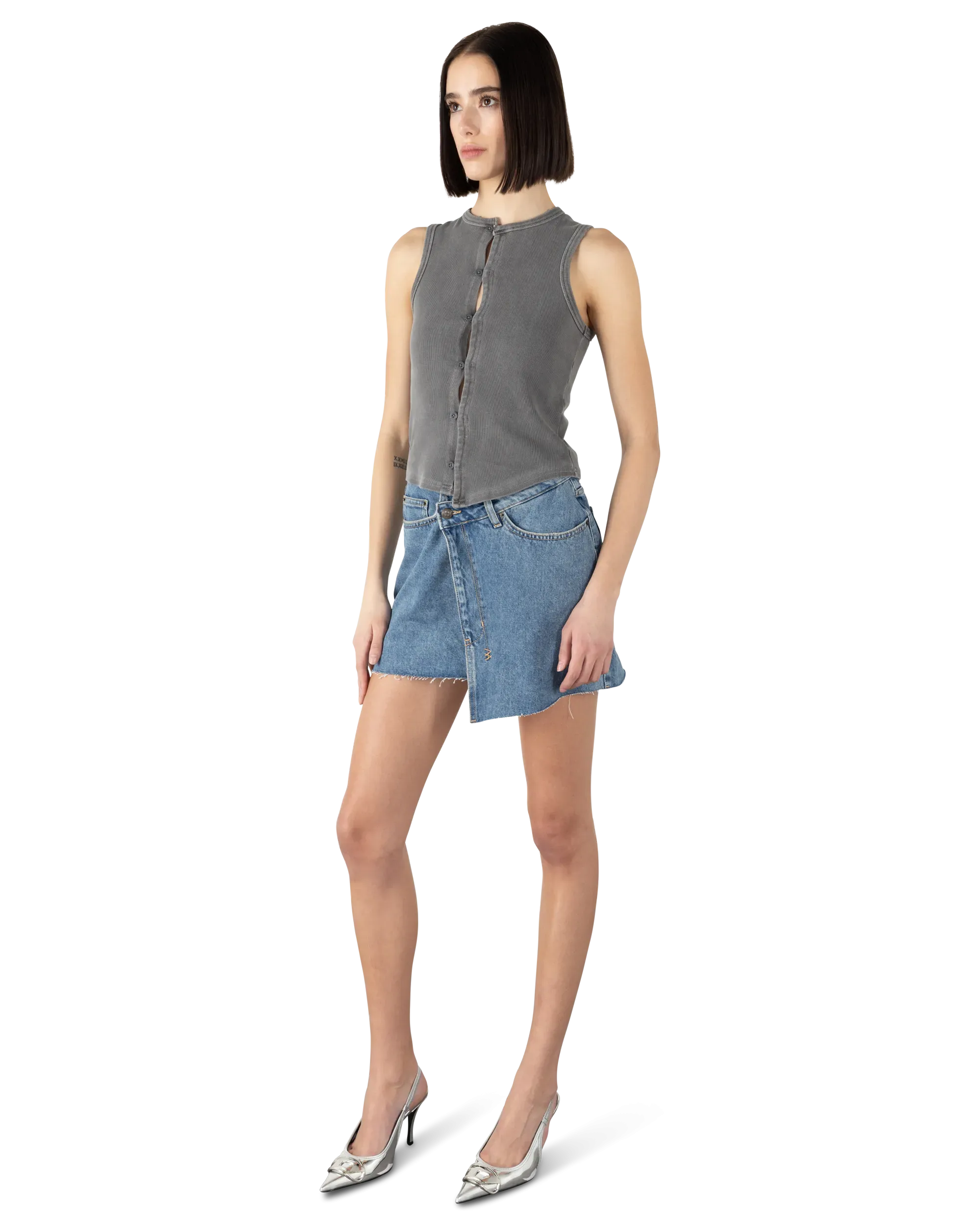 Ksubi Jeans Syndicate Asymmetrical Xtra Rework Tank