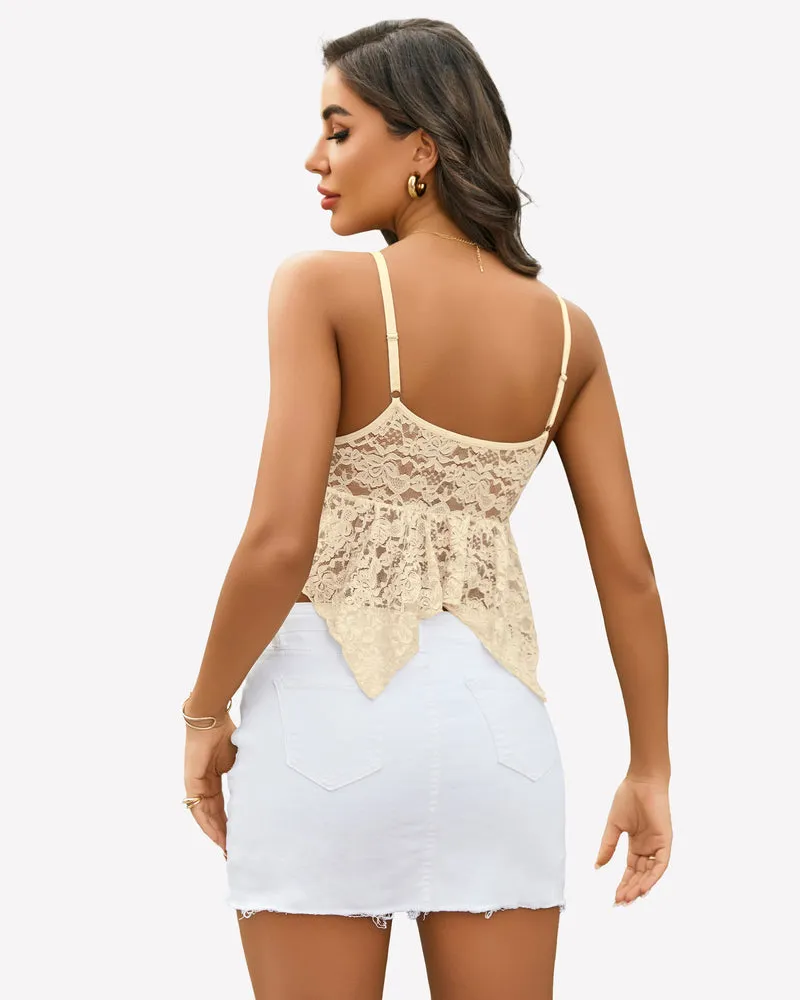Lace Bralette V Neck Crop Tops