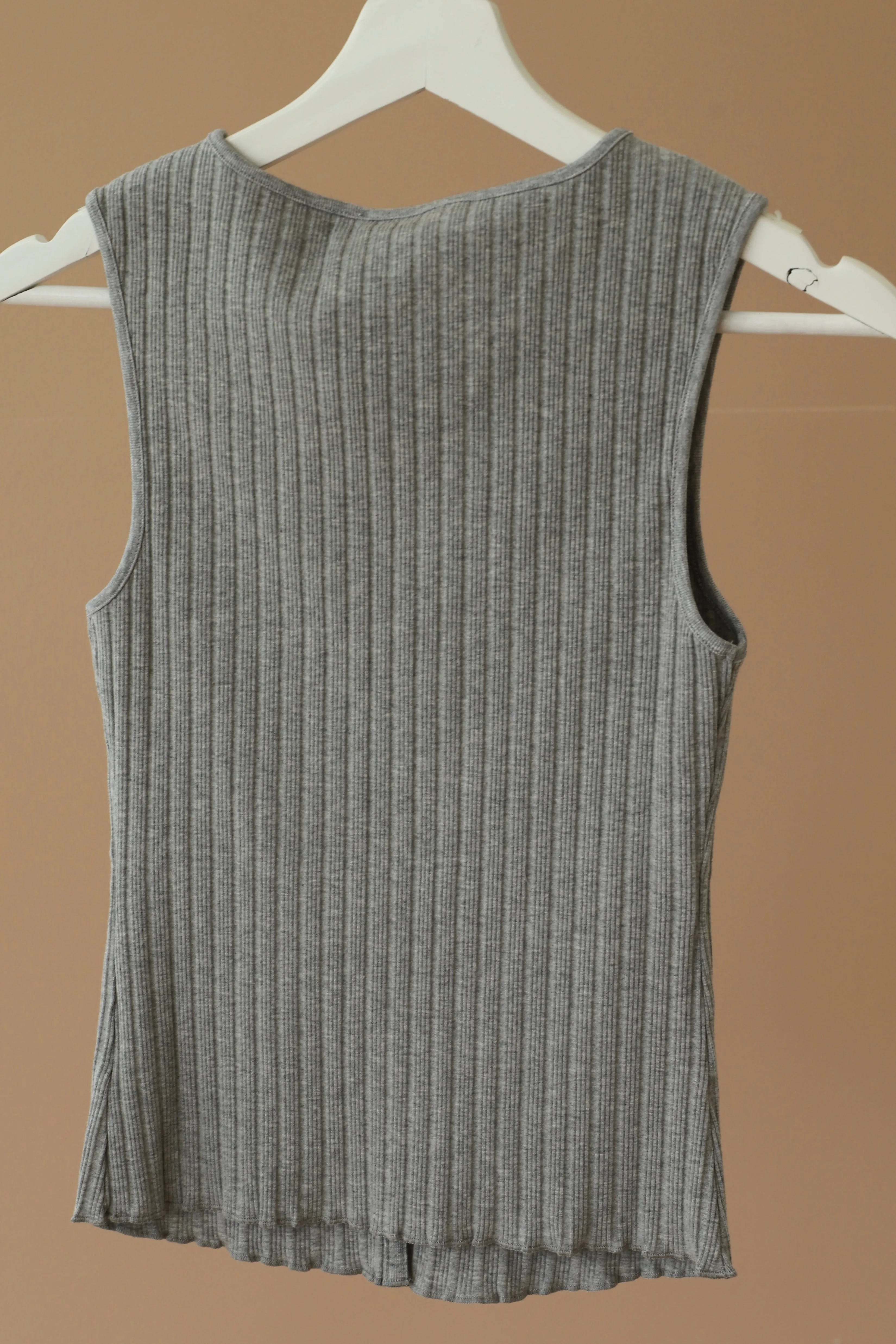 LIV RIBBED TANK- HEATHER GREY