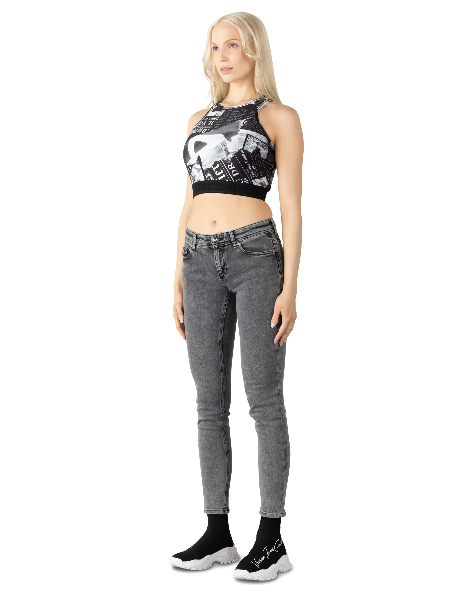 Magazine Print  Crop Top